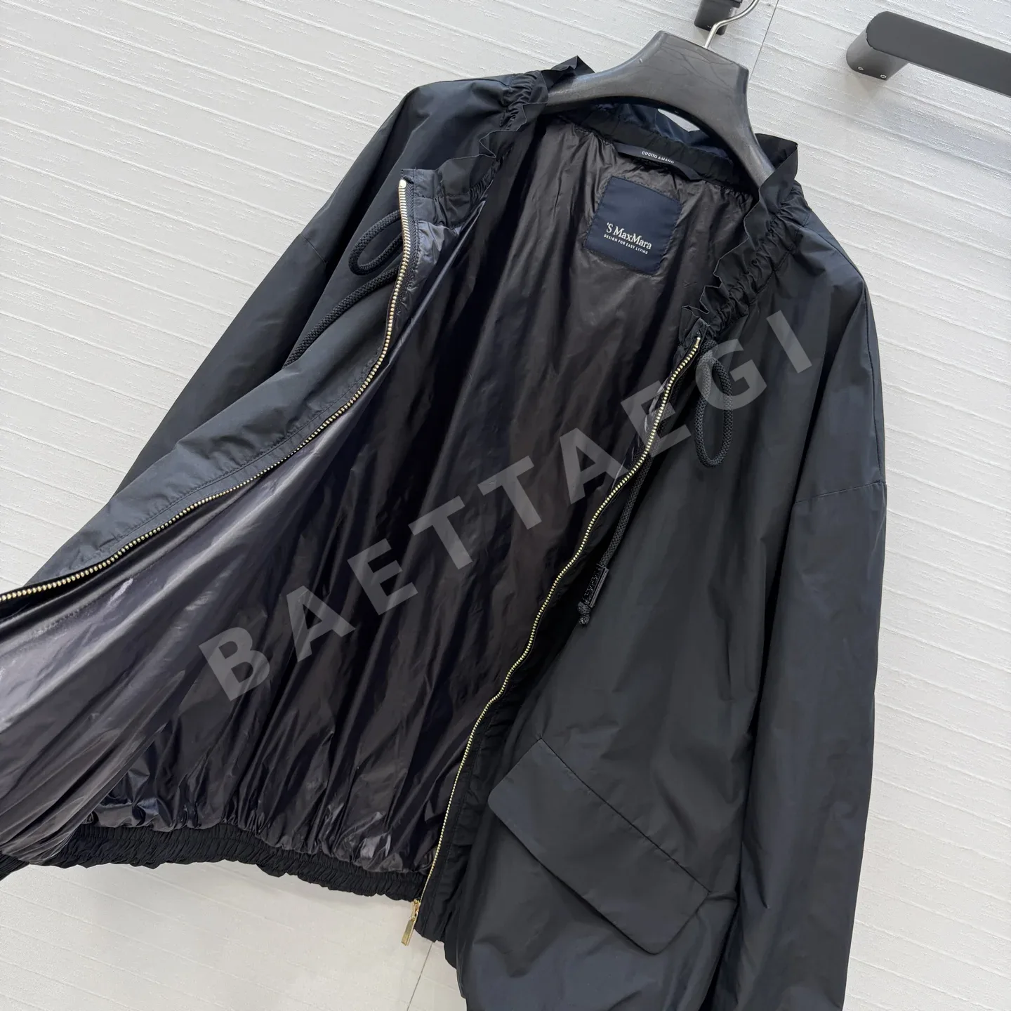 막스마라 드로스트링 레이스 카라 트렌치코트 자켓 상세 이미지 6