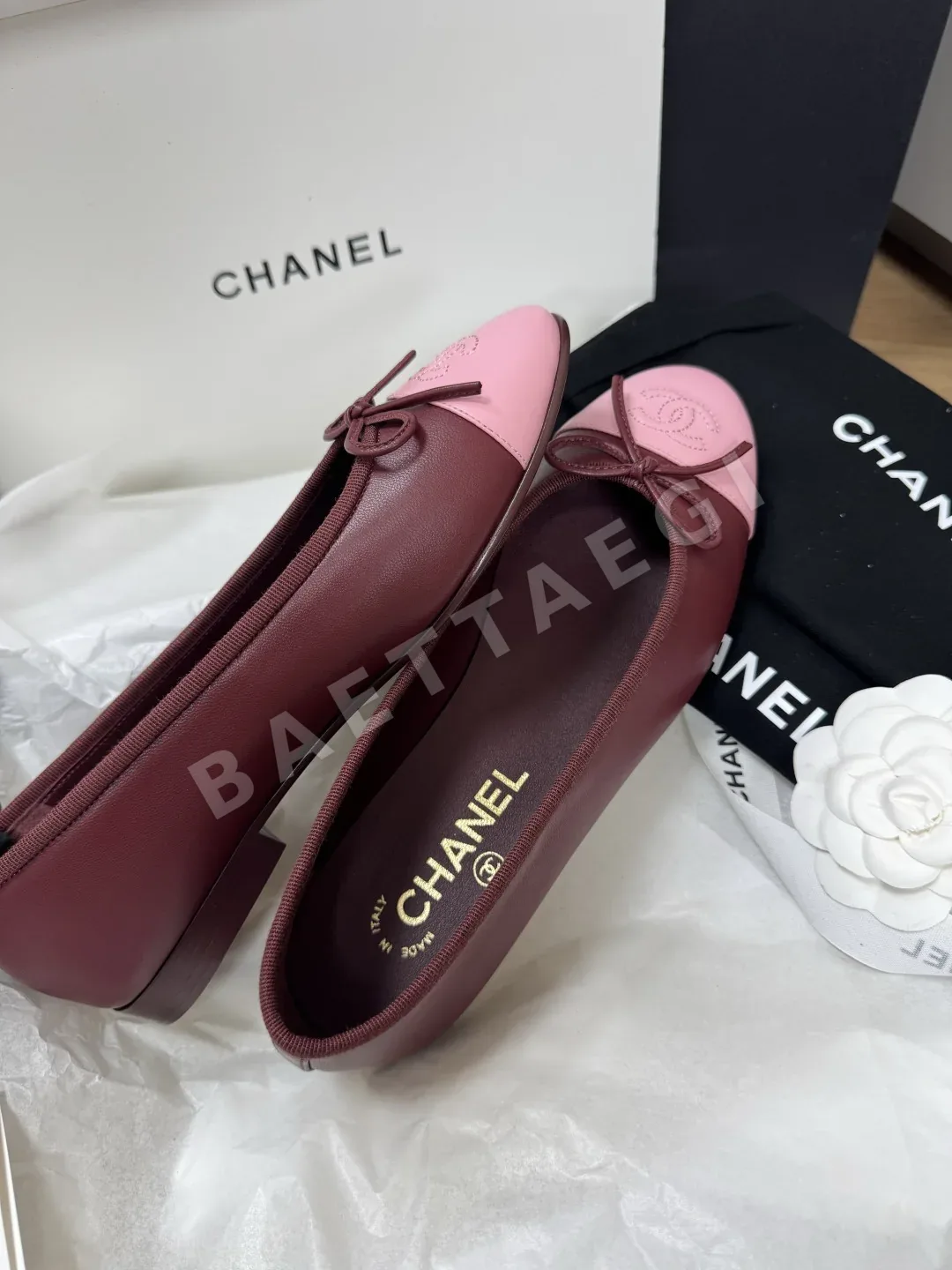 샤넬 플랫 램스킨 더블 C 로고 상세 이미지 5