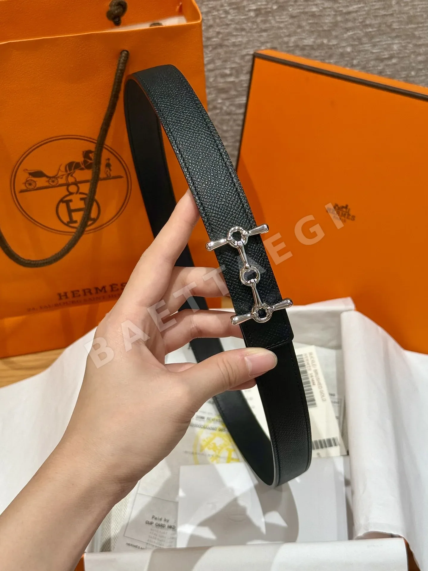 에르메스 H 버클 스위프트 가죽 양면 벨트 175274