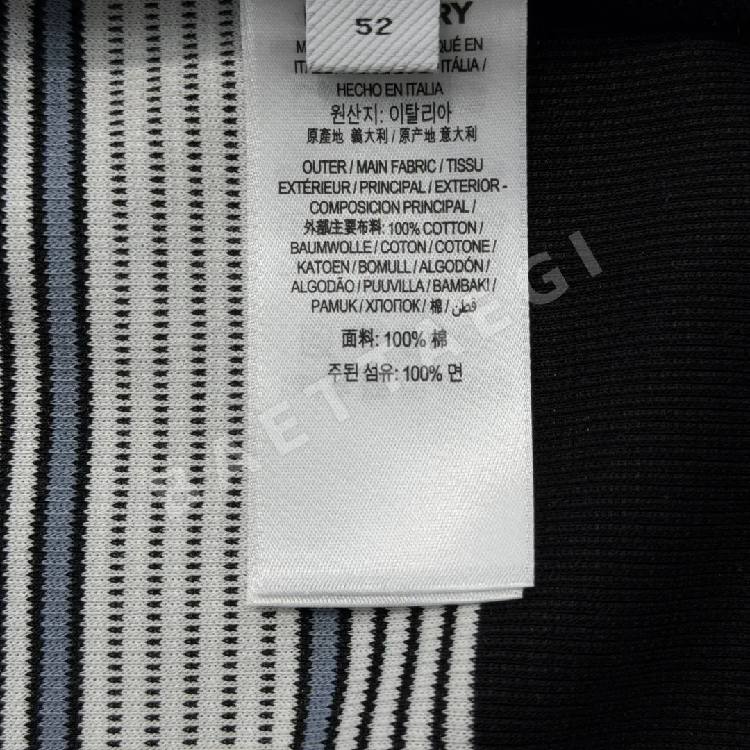 버버리 스트라이프 자수 로고 남성 반팔 티셔츠 상세 이미지 9