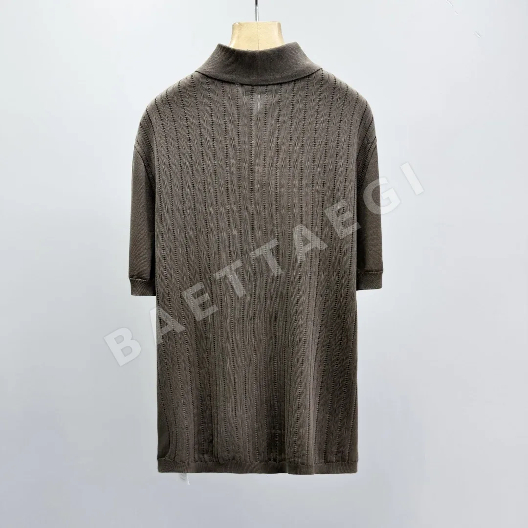 브루넬로쿠치넬리 코튼 카라 반팔 니트티셔츠 상세 이미지 2