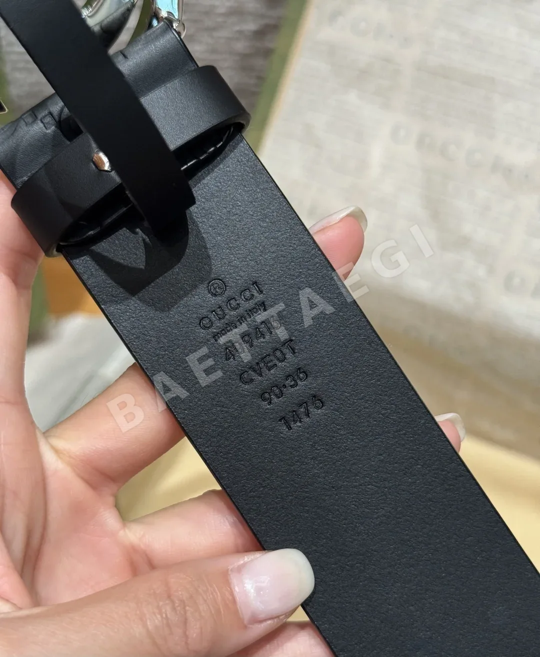구찌 더블 G 버클 소가죽 벨트 4 CM 상세 이미지 9
