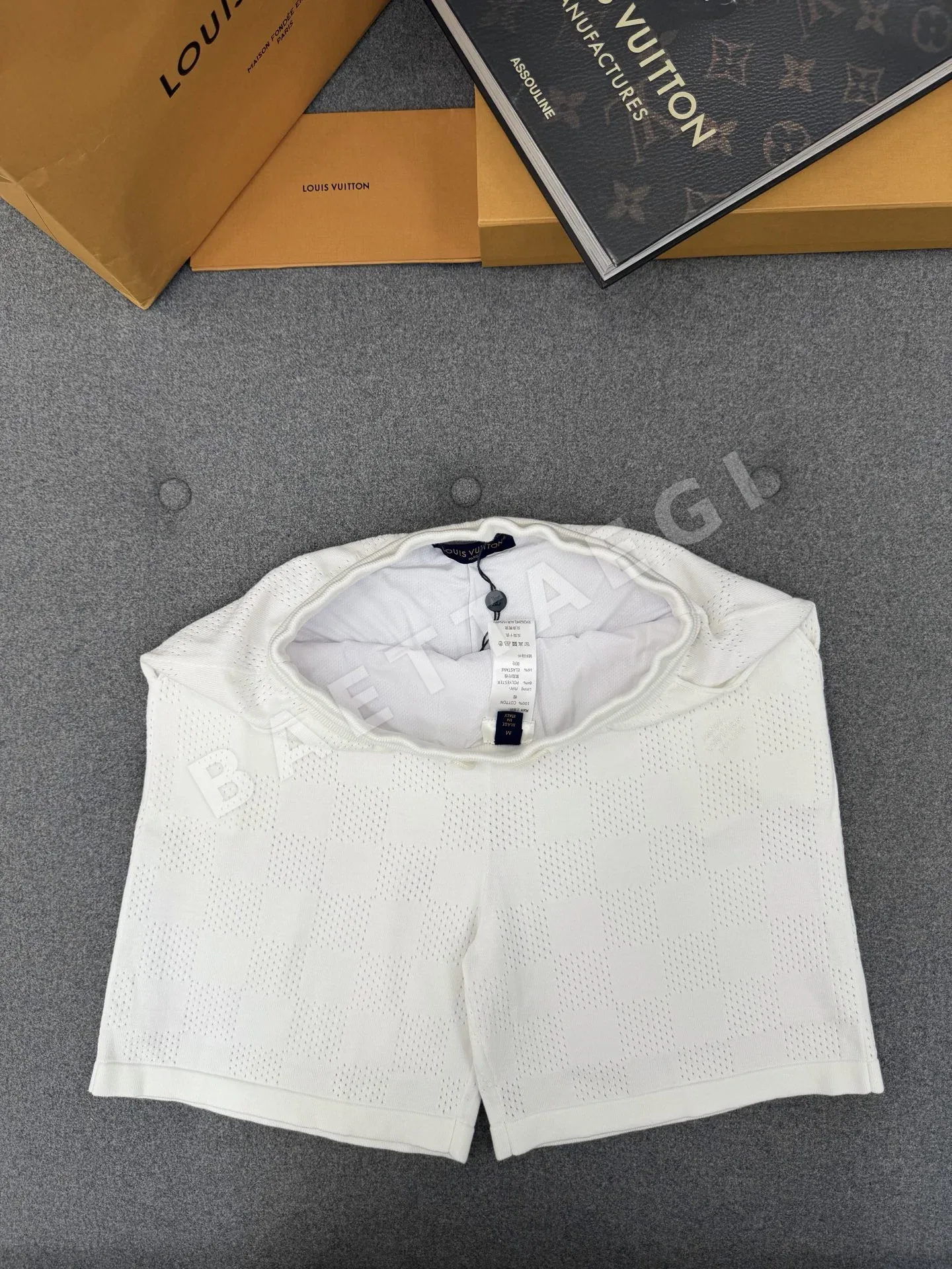 루이비통 메시 체커보드 남성 반바지 상세 이미지 3