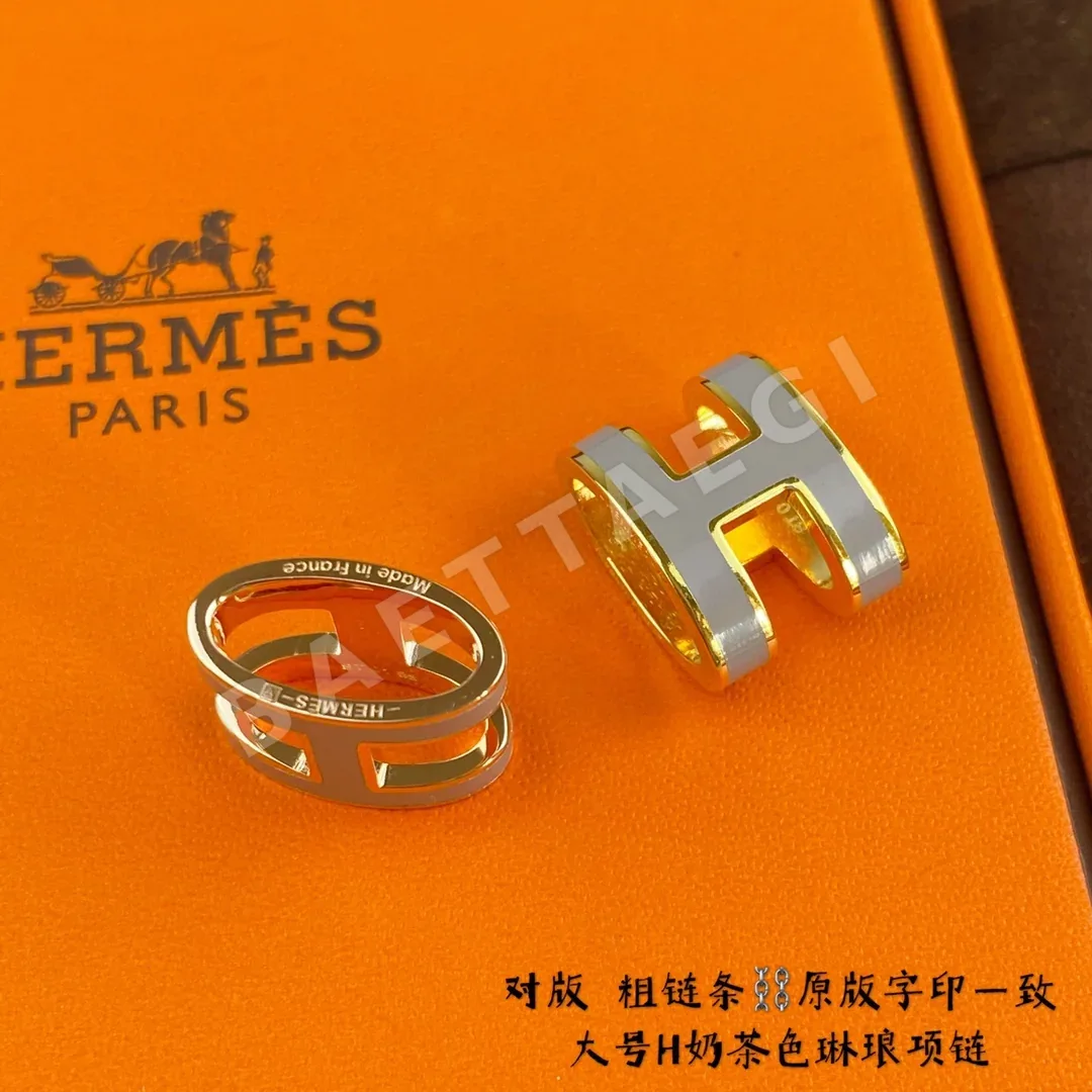 에르메스 H 에나멜 대형 목걸이 상세 이미지 3