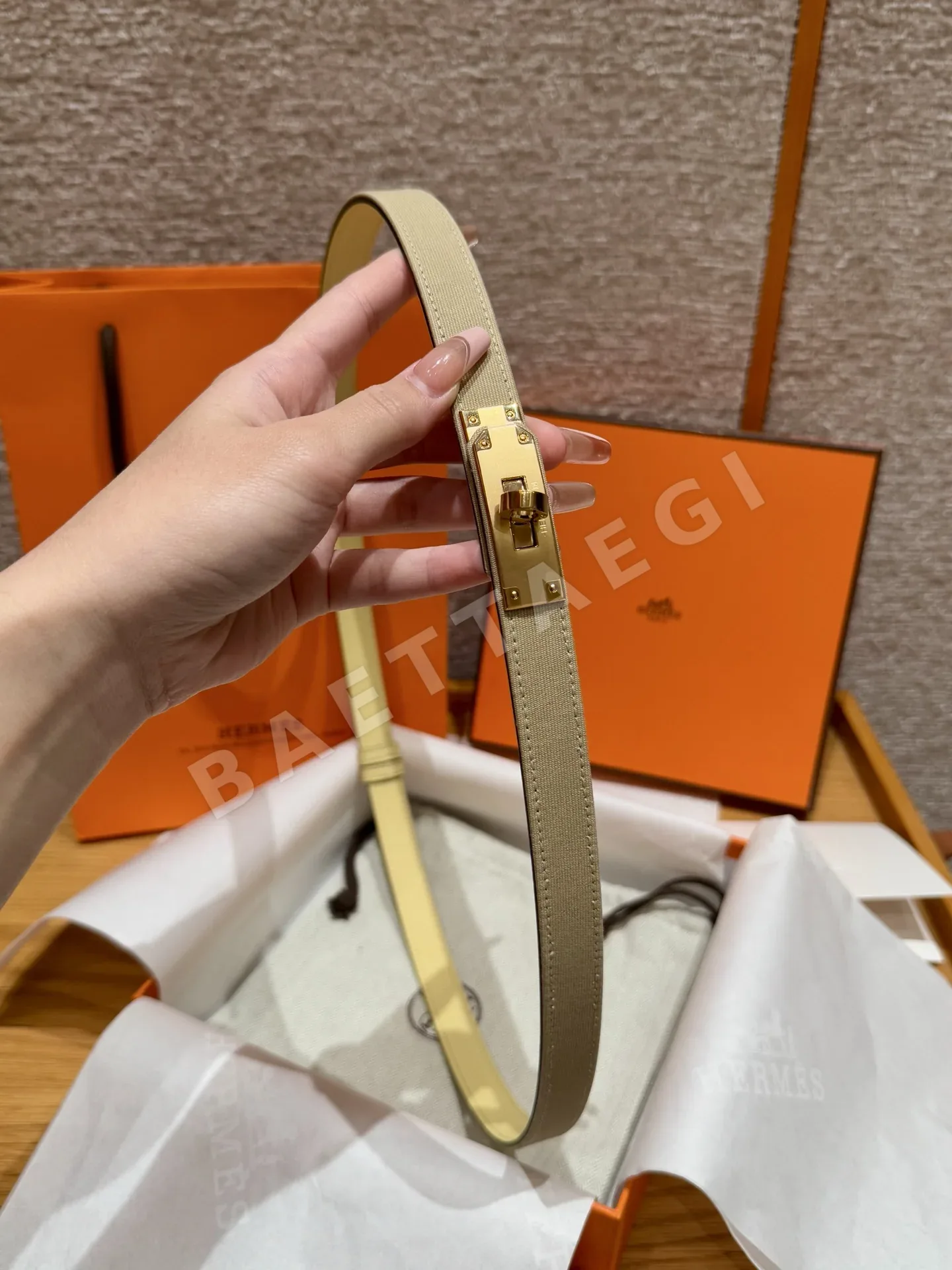 에르메스 H 캔버스 켈리 버클 벨트 상세 이미지 4