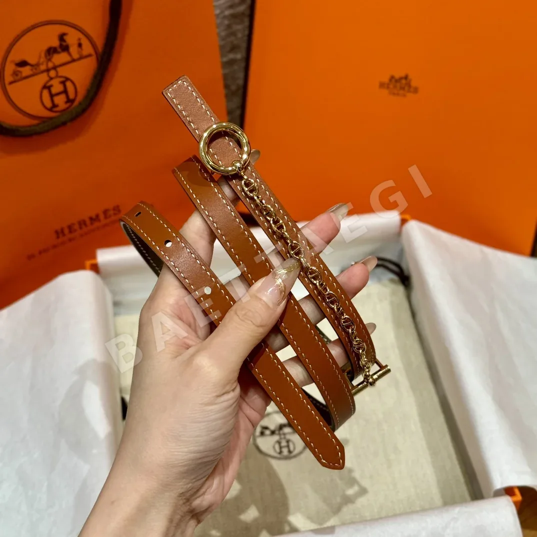 에르메스 팔라듐 도금 메탈 버클 가죽 벨트 175190