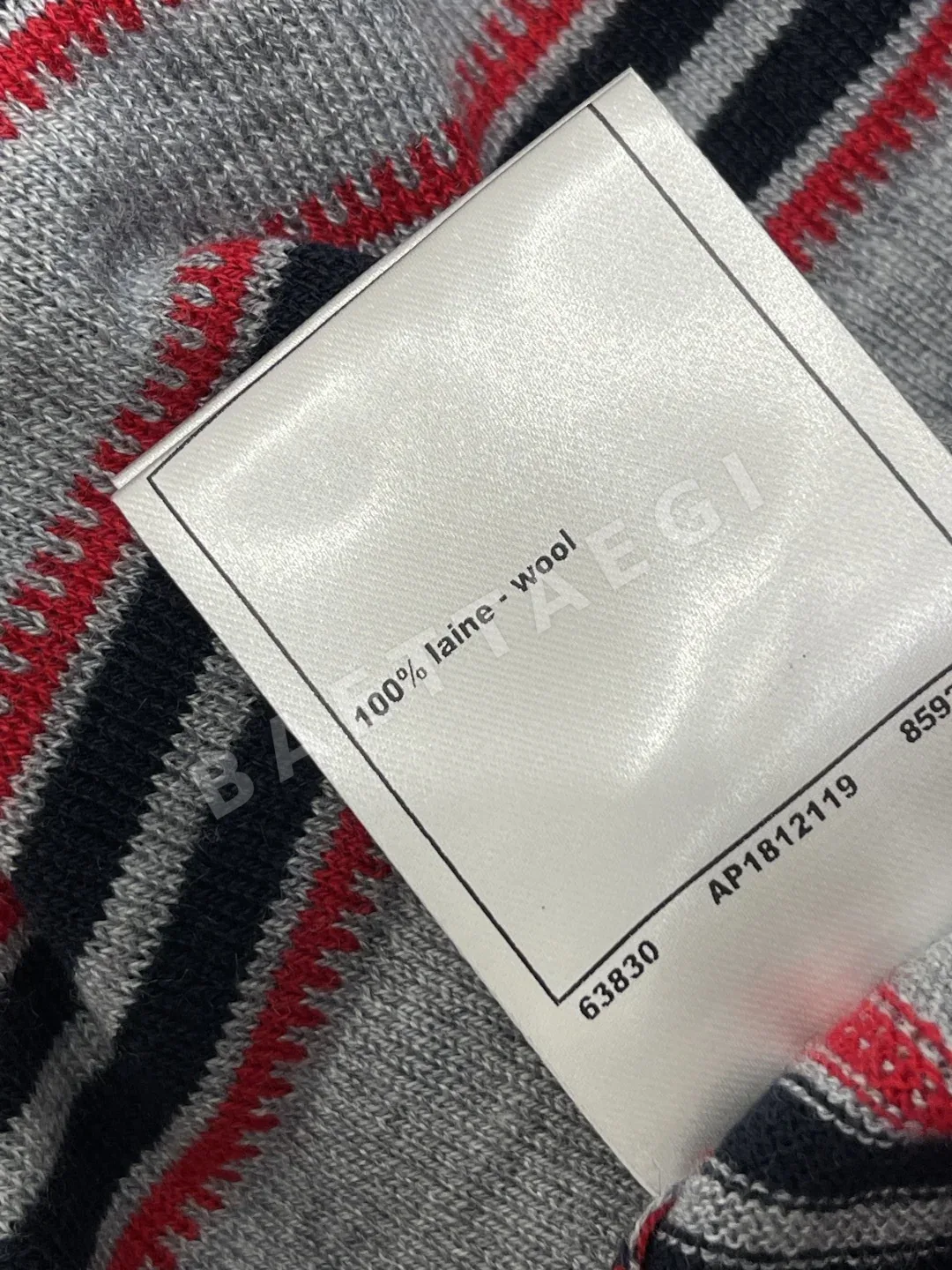 샤넬 레트로 컬러 블록 스트라이프 크루넥 니트 반팔 탑 상세 이미지 9