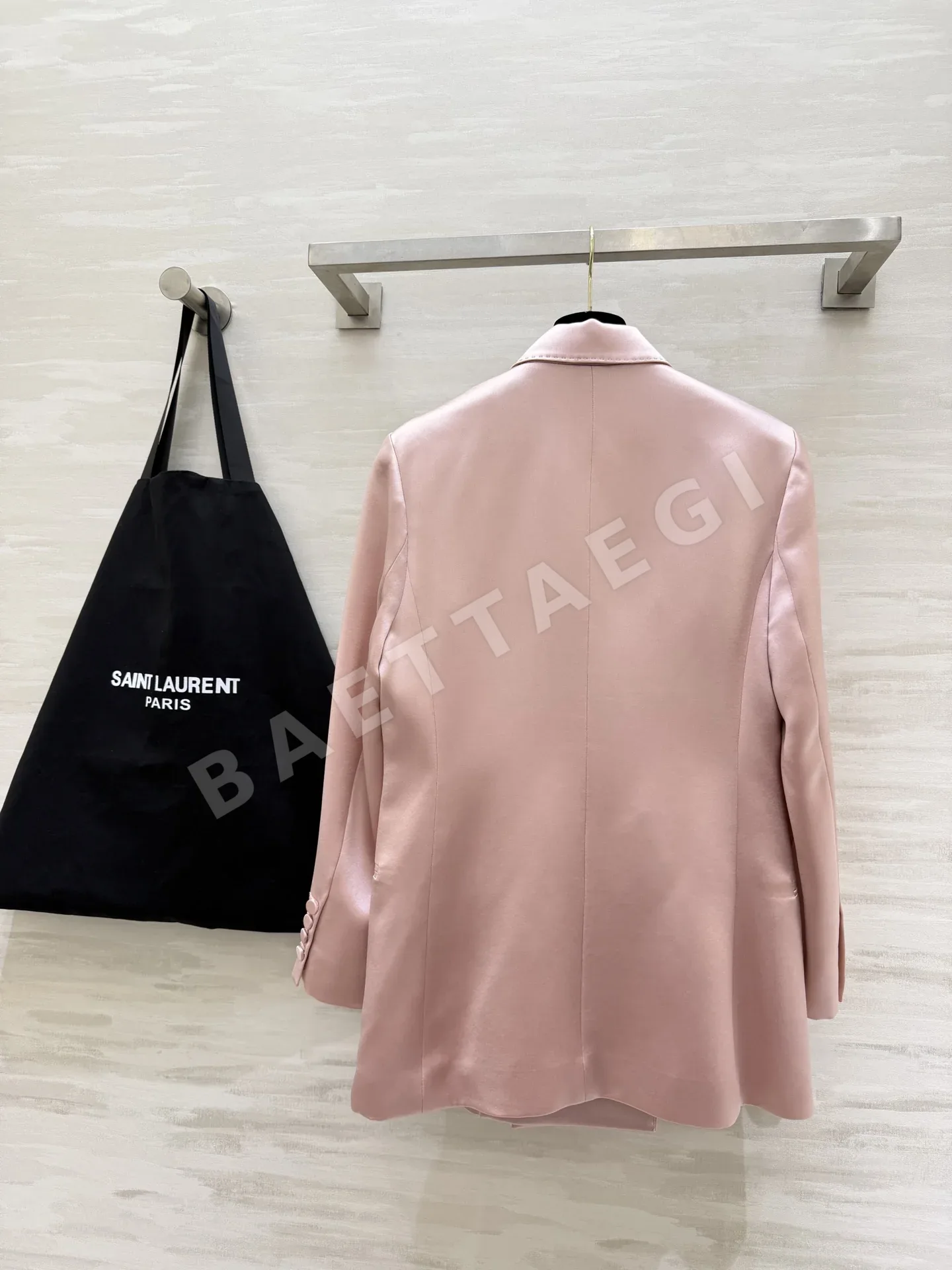 생로랑 아세테이트 새틴 더블브레스트 자켓 상세 이미지 6