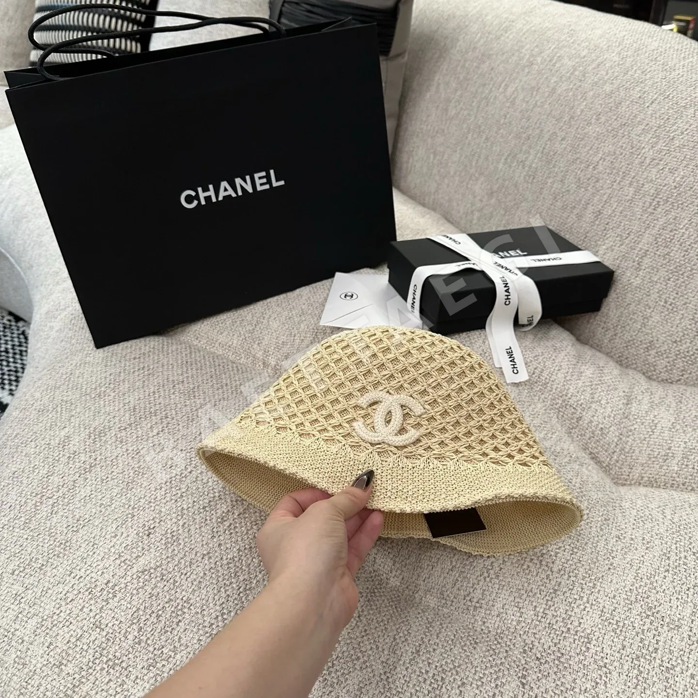 샤넬 시스루 니트 피셔맨 햇 모자 상세 이미지 7