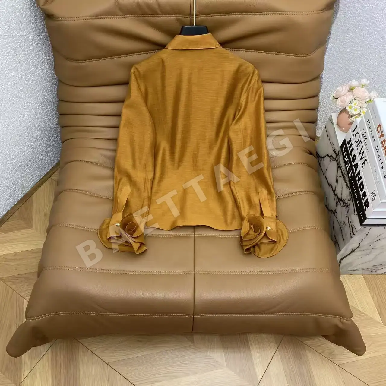 디올 린넨 코튼 플라워 장식 여성 셔츠 상세 이미지 9