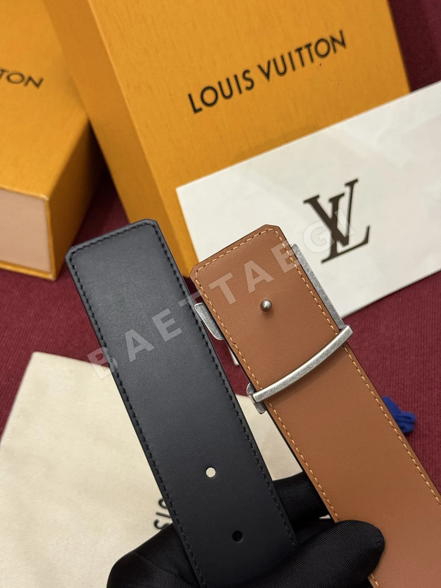 루이비통 다미에 LV 리버시블 벨트 상세 이미지 4