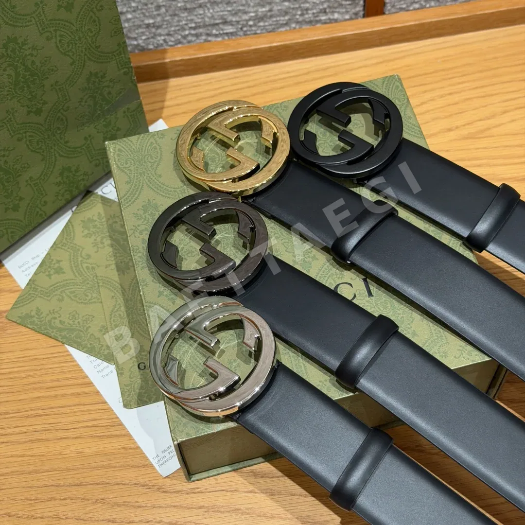구찌 인터로킹 G 버클 가죽 벨트 40mm 상세 이미지 4