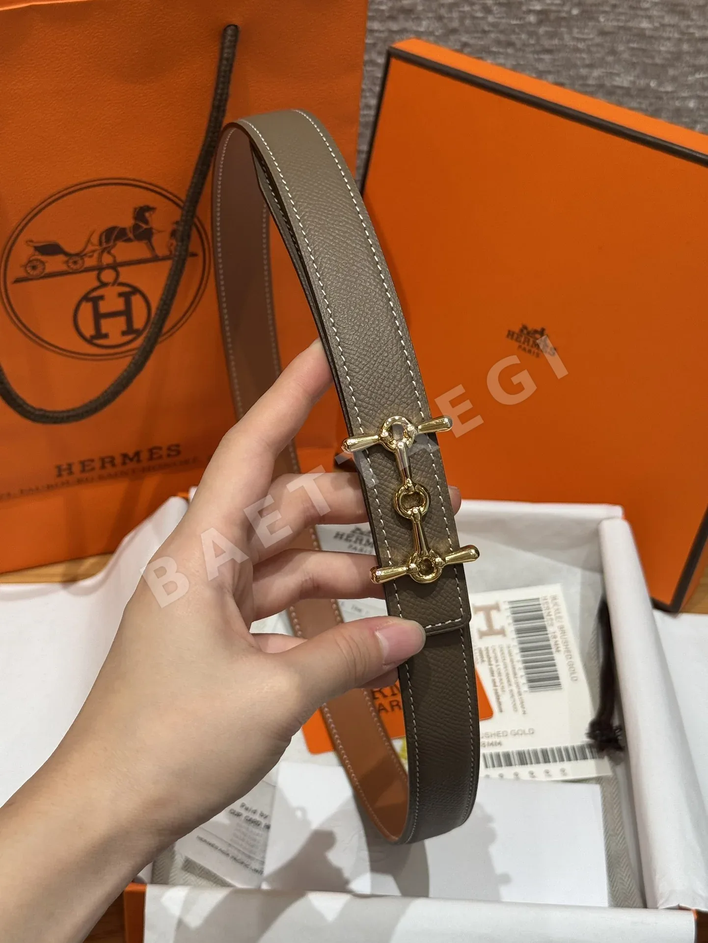 에르메스 H자형 버클 스위프트 앤 앱송 가죽 벨트 175284