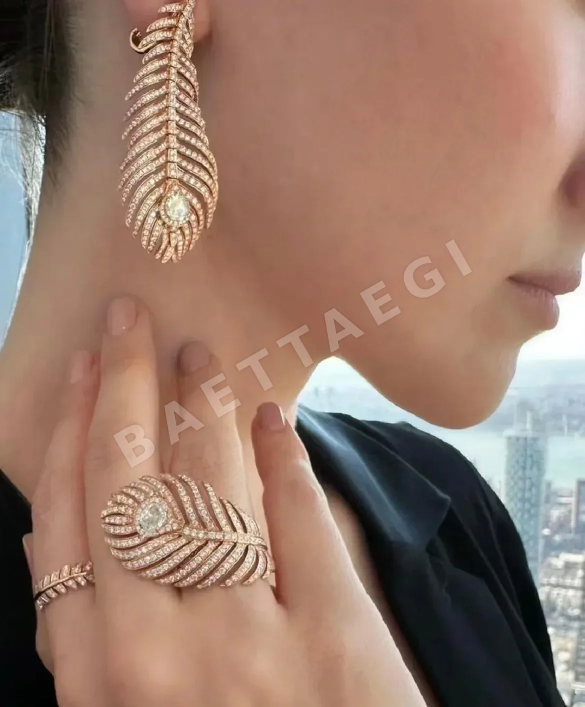 부쉐론 다이아몬드 깃털 반지 63290