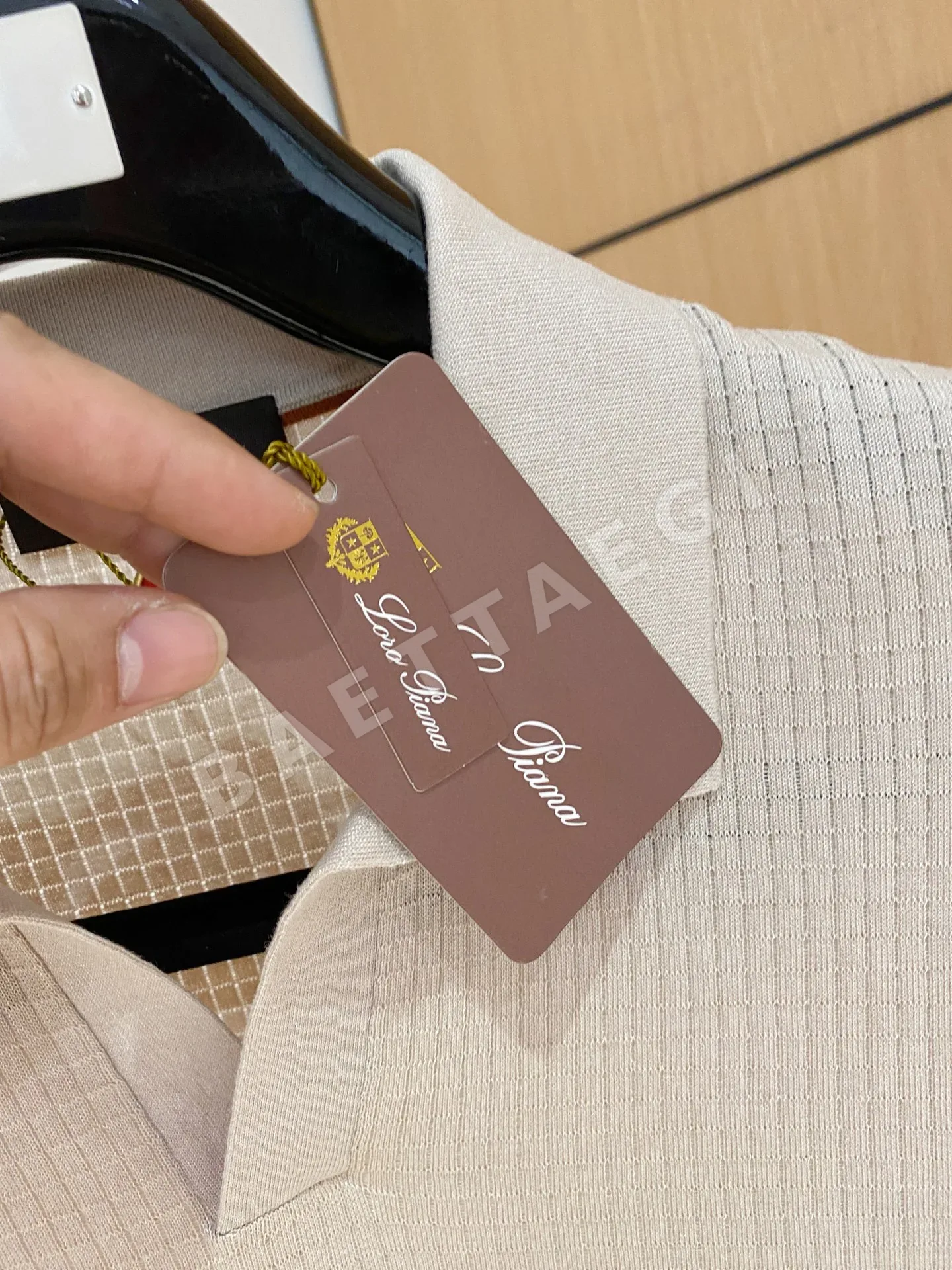 로로피아나 아세테이트 텐셀 실크 혼방 남성 반팔 티셔츠 상세 이미지 5