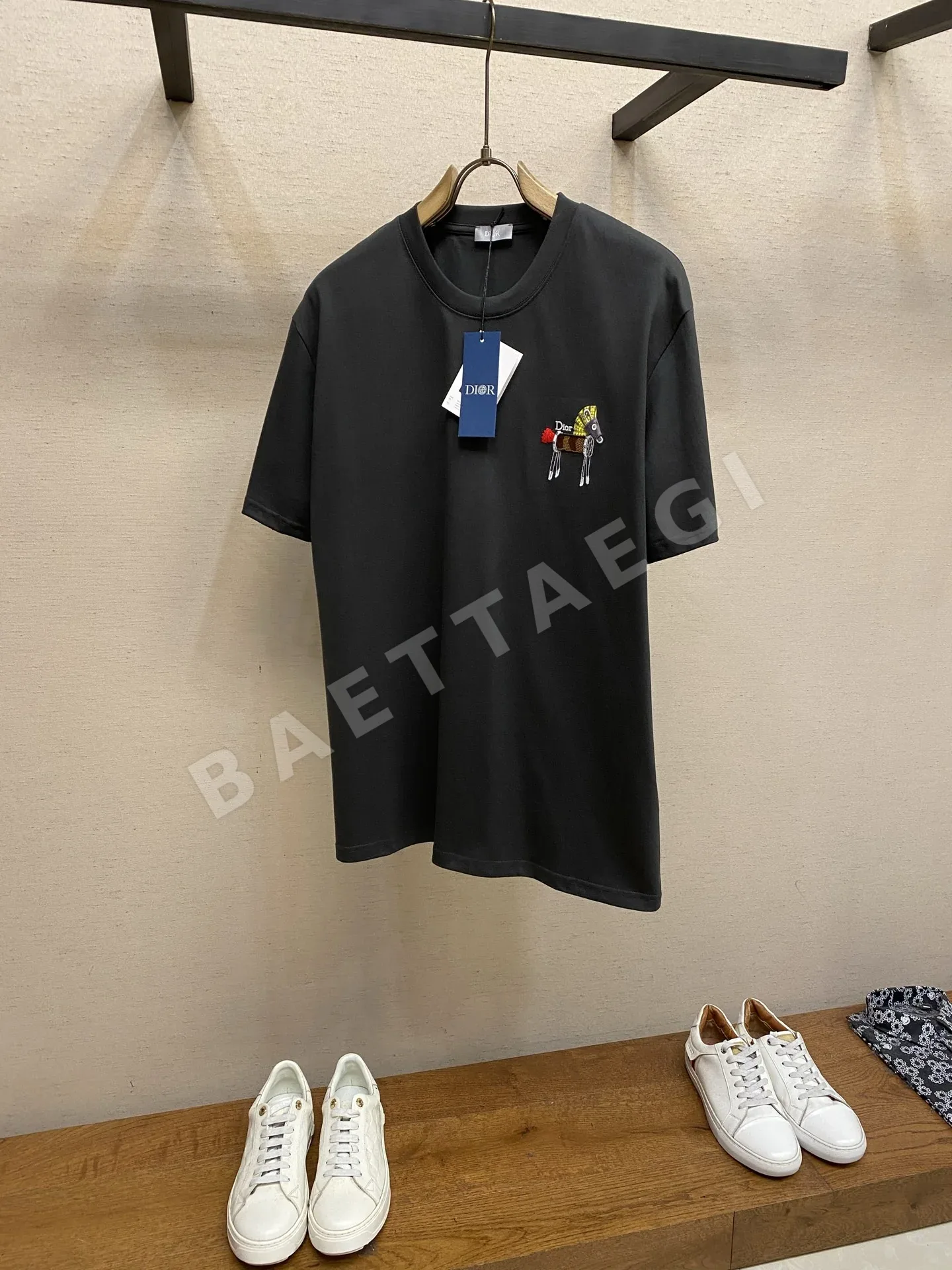 디올 십이지신 자수 프린트 코튼 반팔 티셔츠 1482
