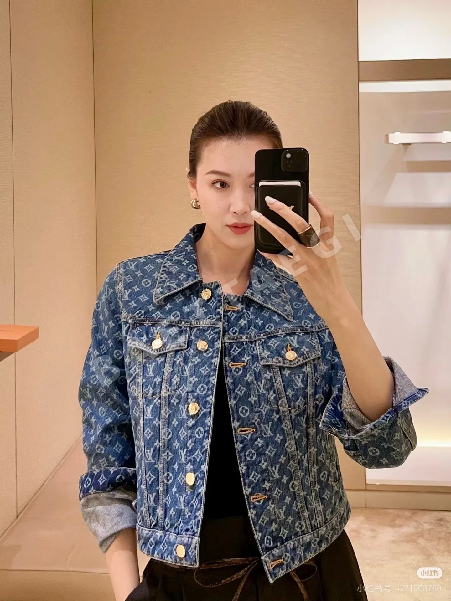 루이비통 클래식 모노그램 데님 여성 자켓 155929
