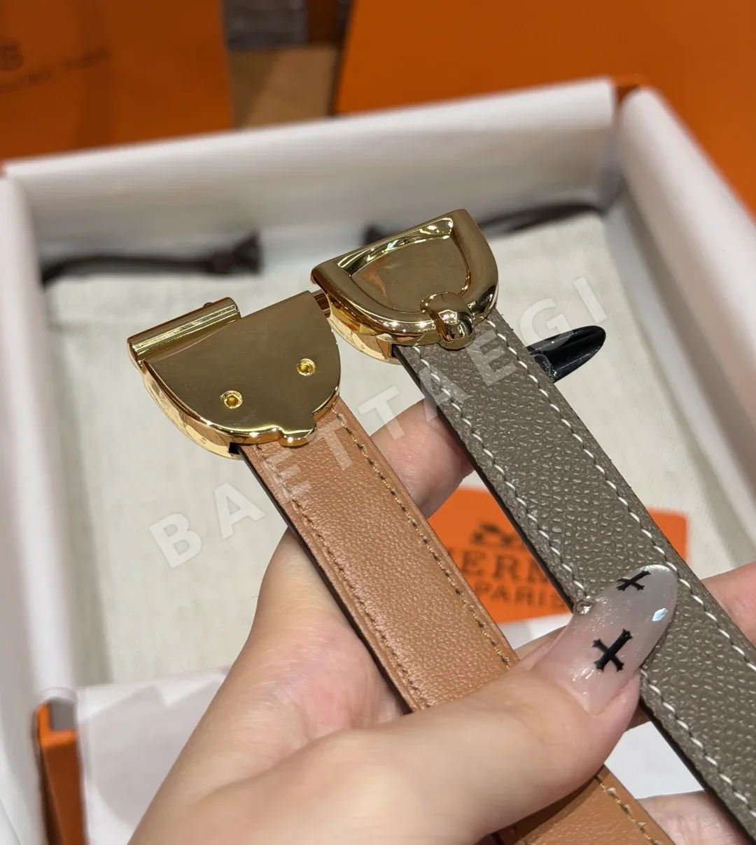 에르메스 H버클 앱송 카프스킨 벨트 상세 이미지 5