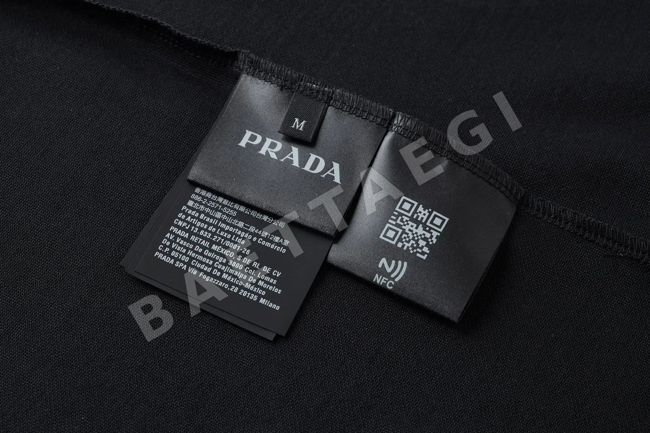 프라다 남성 면 더블 피케 반팔 셔츠 상세 이미지 8