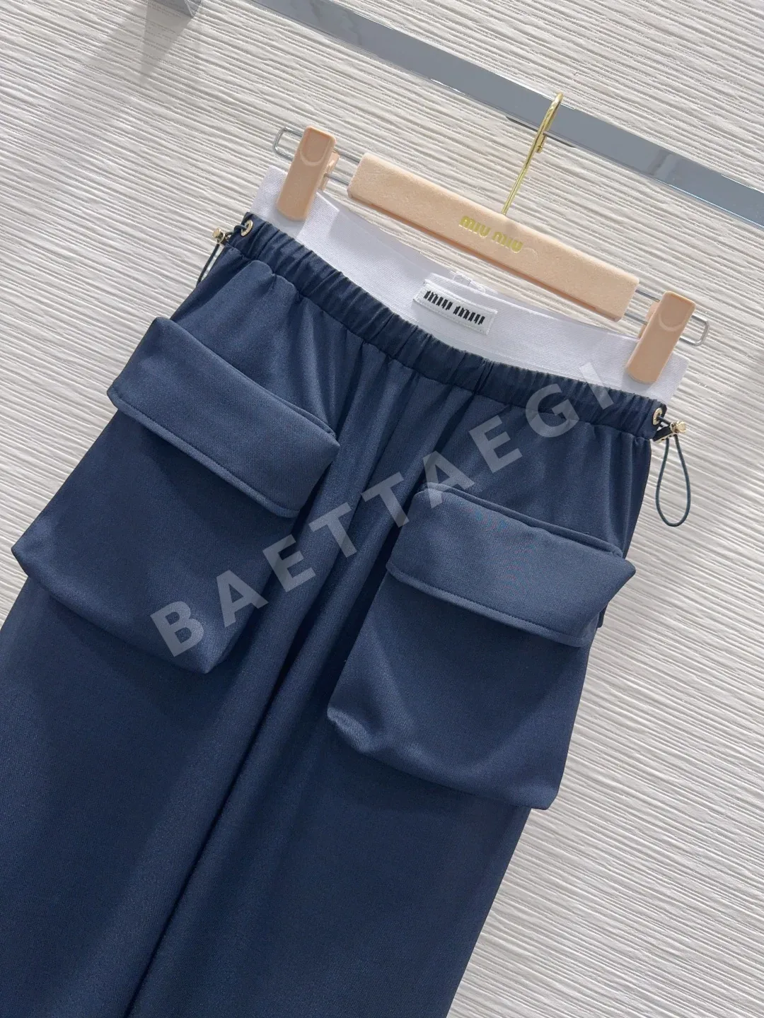 미우미우 와이드 레그 여성 바지 상세 이미지 2