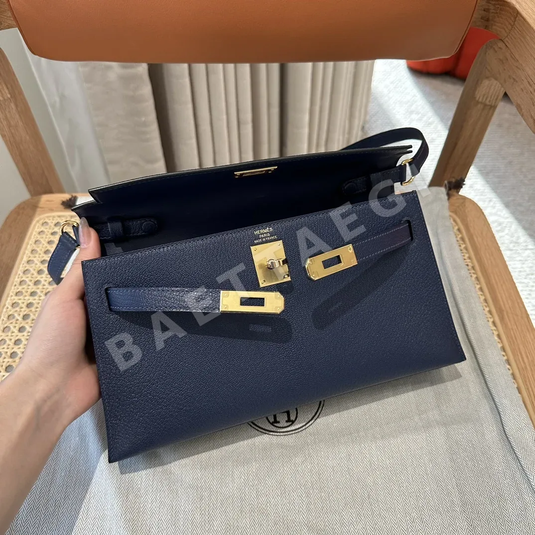 에르메스 켈리 엘란 사파이어 블루 염소가죽 가방 상세 이미지 7