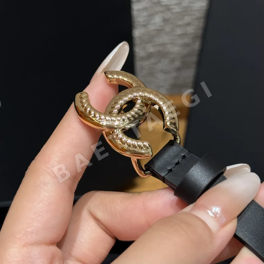 샤넬 CC 버클 가죽 벨트 15mm 진주 체인 벨트 상세 이미지 4