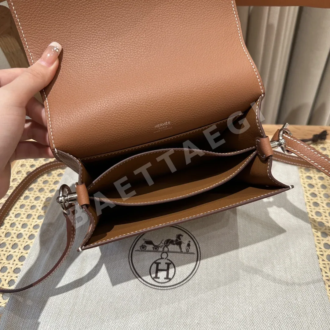 에르메스 시브르 염소가죽 실버 장식 핸드백 19 CM 상세 이미지 6