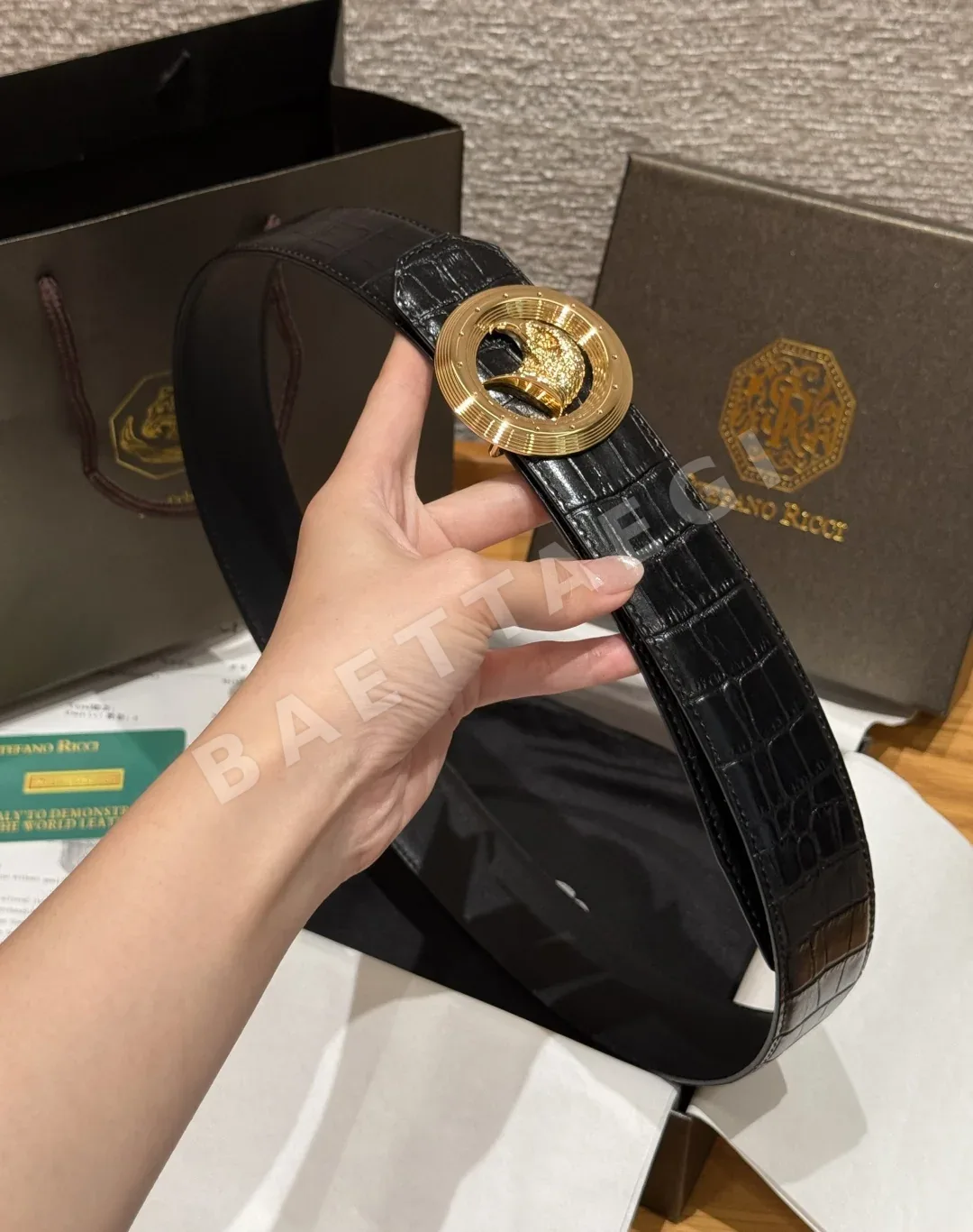 스테파노리치 이글헤드 가죽 벨트 38mm 상세 이미지 3