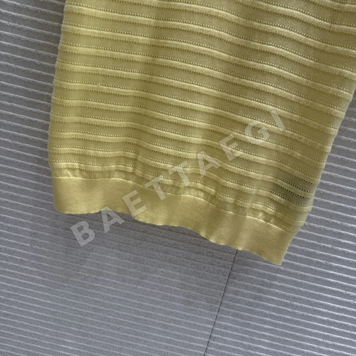 로로피아나 크림색 울 실크 혼방 반팔 니트 폴로셔츠 상세 이미지 5