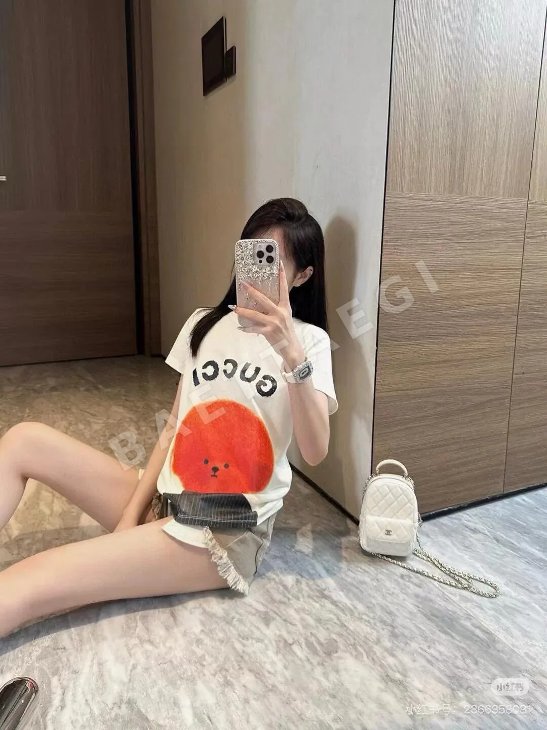 구찌 테디베어 프린트 반팔 셔츠 상세 이미지 2