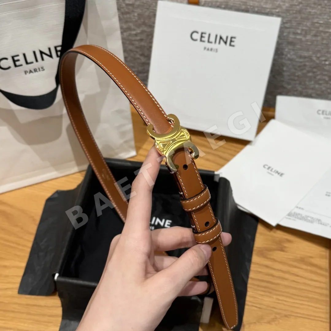 셀린느 개선문 금장 소가죽 여성 벨트 상세 이미지 3