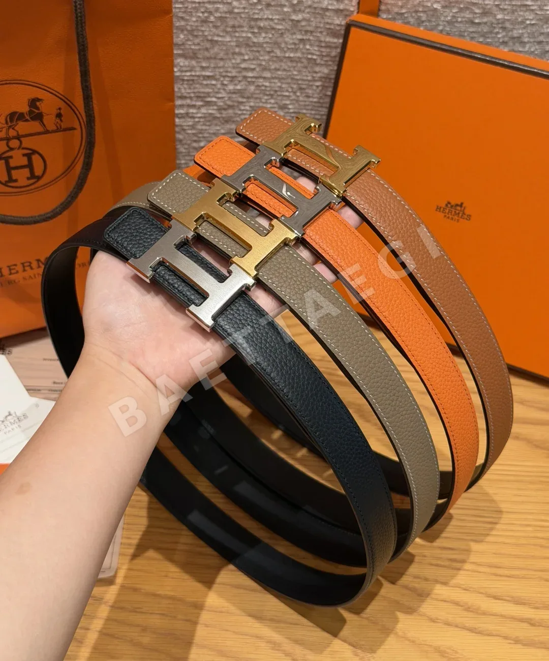 에르메스 스위프트 토고 양면 가죽 벨트 상세 이미지 3