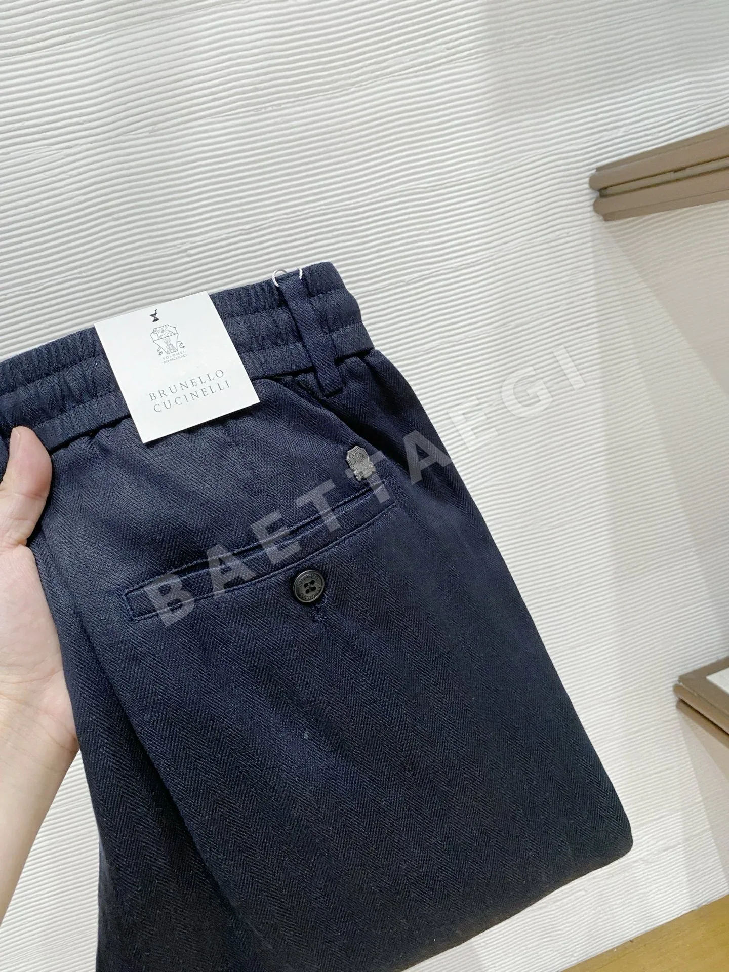 브루넬로쿠치넬리 린넨 드로스트링 남성 바지 130082