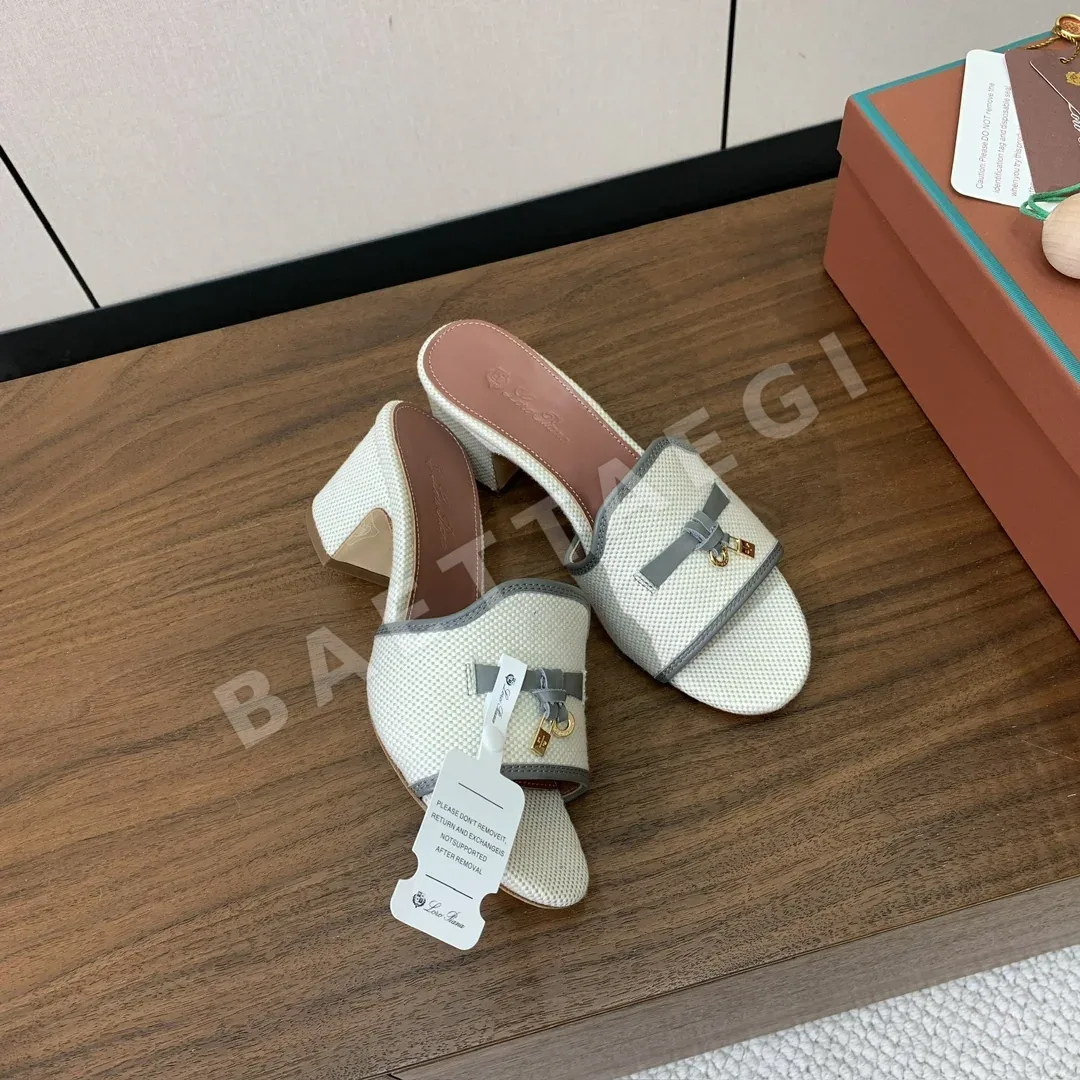 로로피아나 컬러 블록 미드힐 뮬 상세 이미지 5