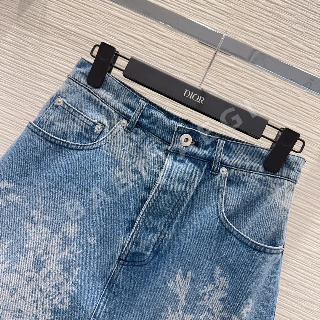 디올 레이저 프린트 데님 스커트 상세 이미지 3