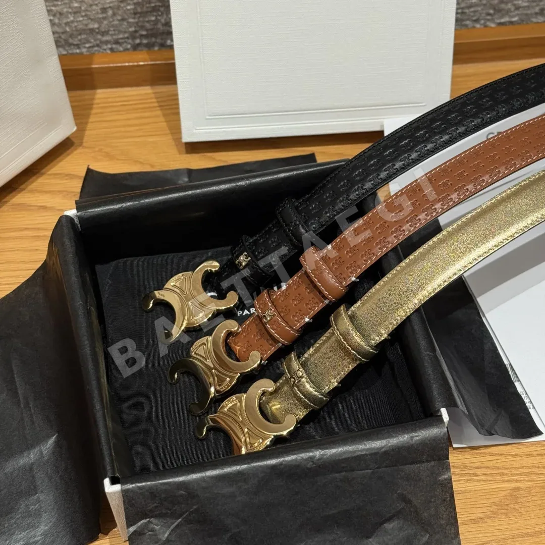 셀린느 차트 개선문 소가죽 골드 버클 벨트 25mm 상세 이미지 4