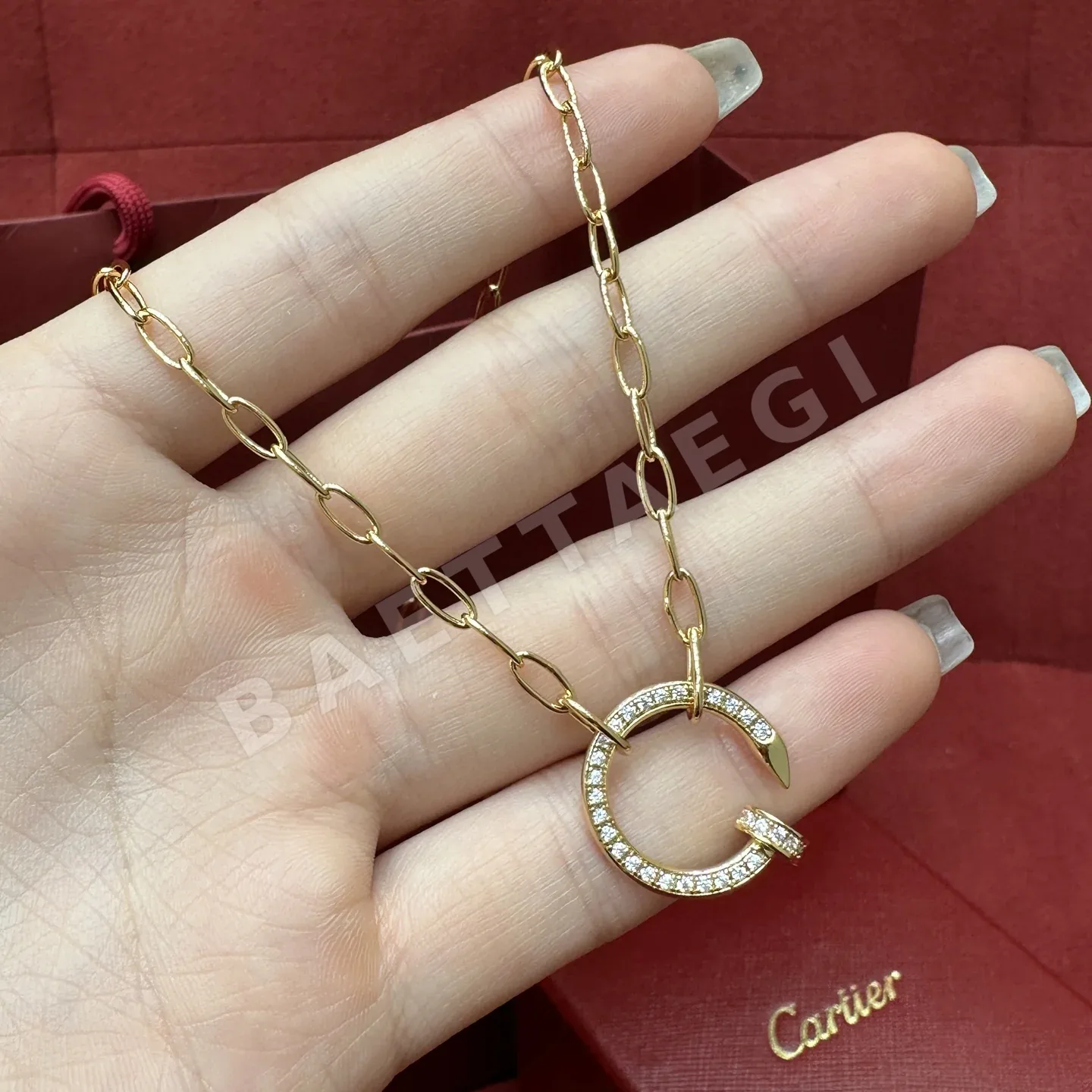 까르띠에 쥬스트 앙 끌르 로즈골드 네일 다이아몬드 목걸이 178379