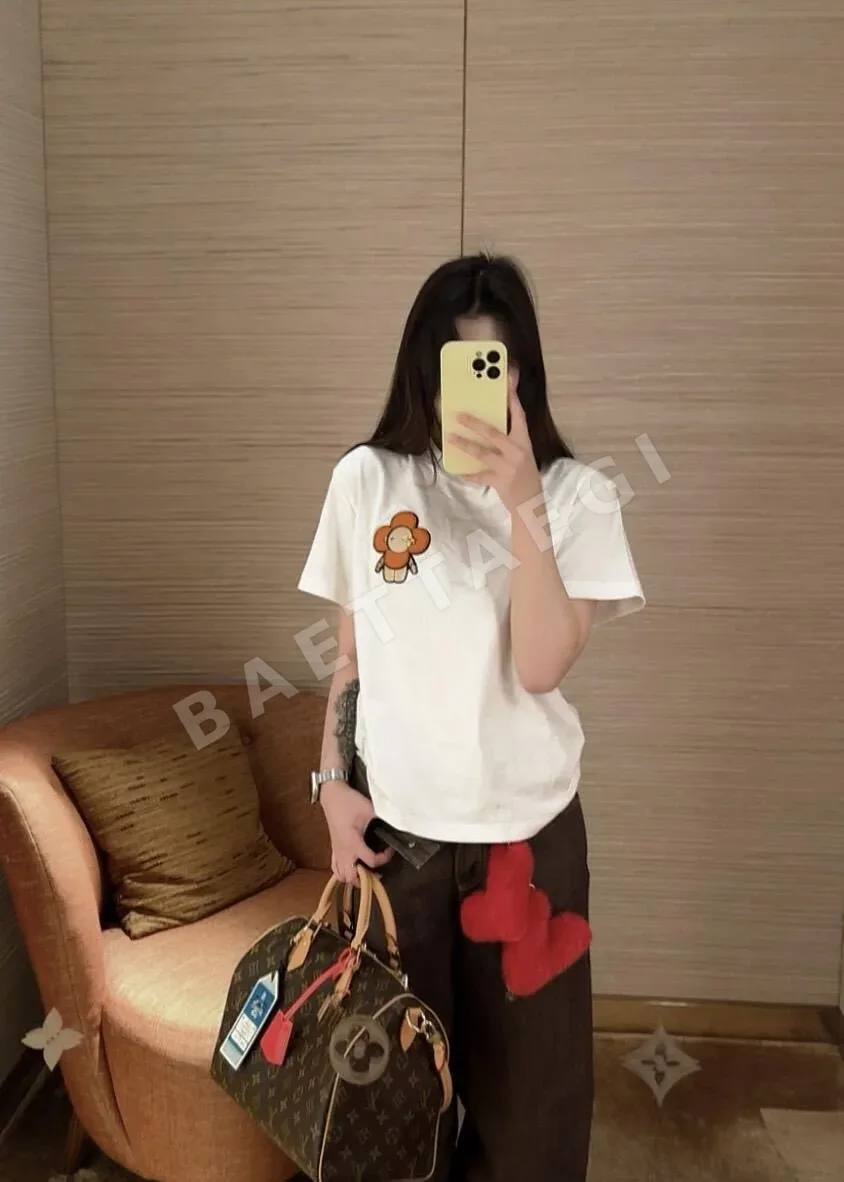 루이비통 칫솔 자수 크루넥 반팔 티셔츠 상세 이미지 4