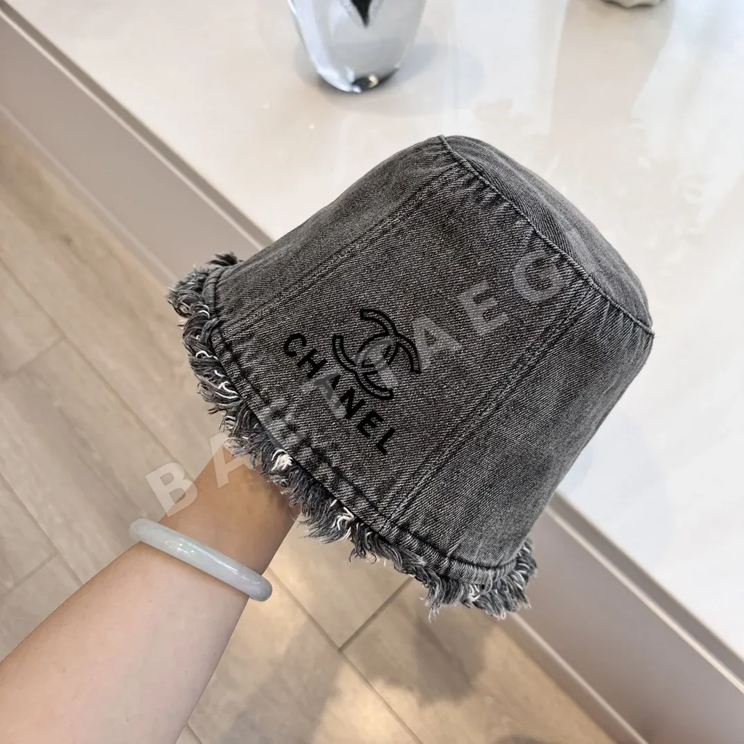 샤넬 워시드 데님 프린지 버킷햇 상세 이미지 5