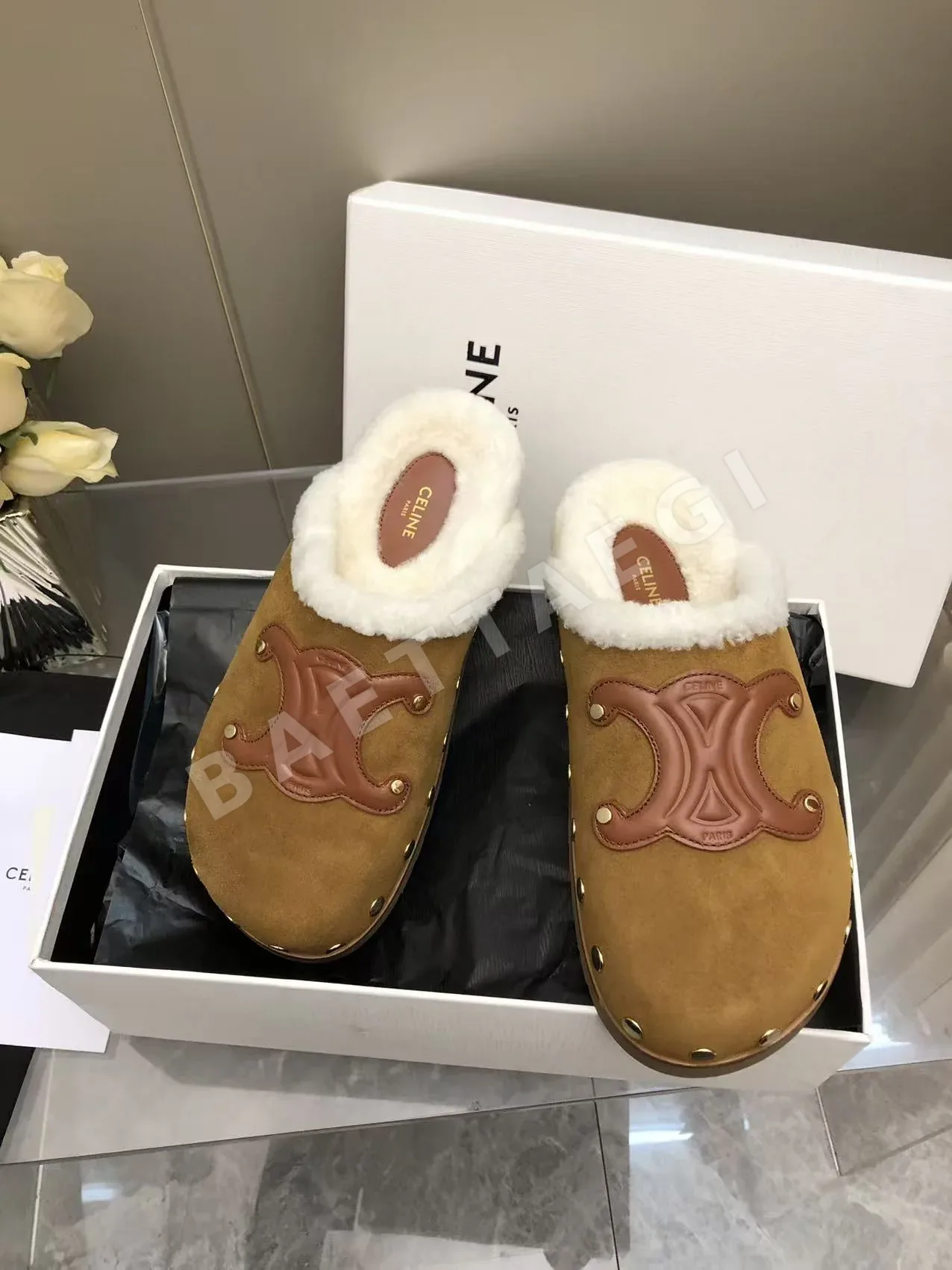 셀린느 브라운 스웨이드 비르켄슈토크 신발 상세 이미지 7