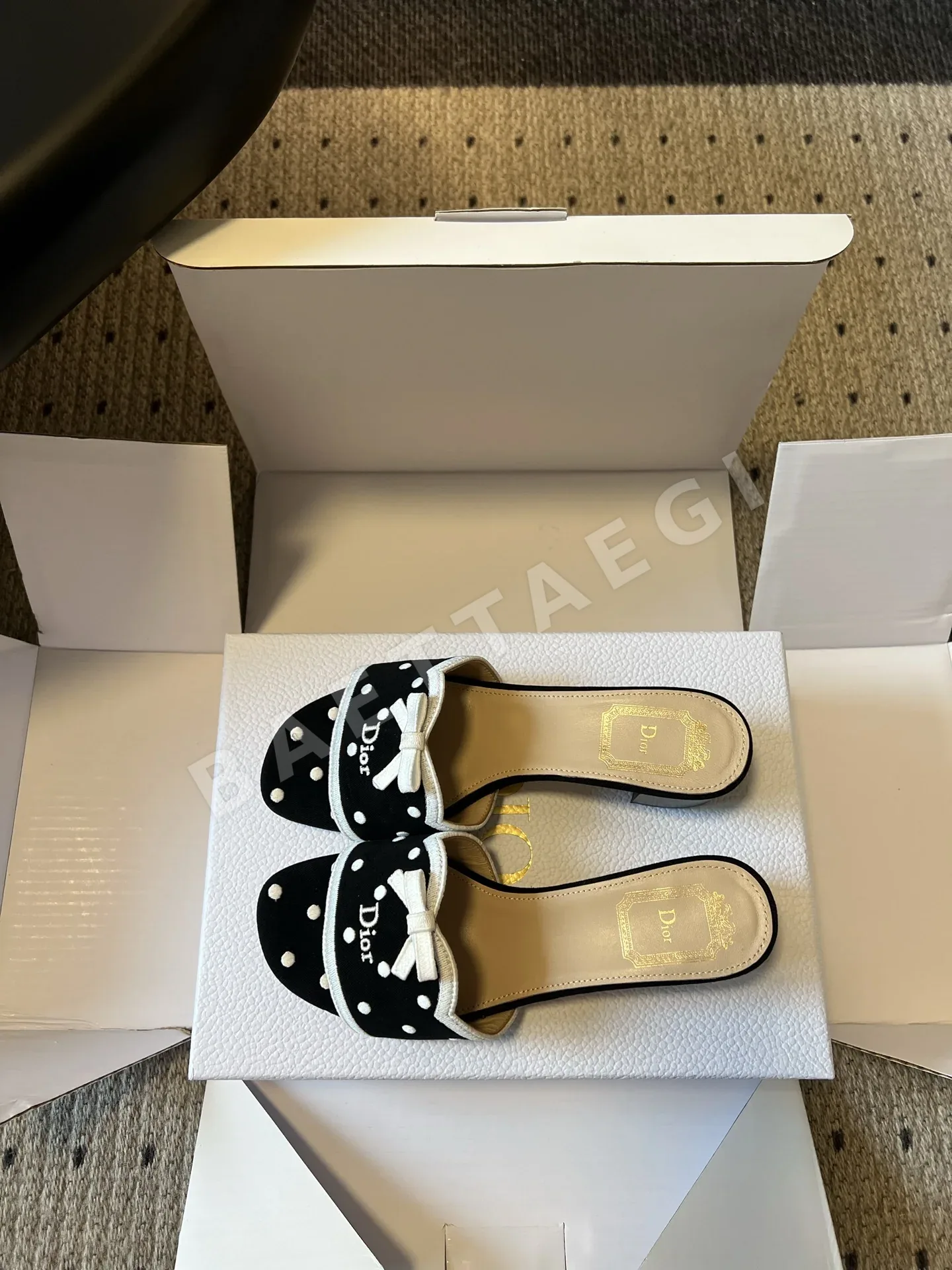 디올 디웨이 뮬 도트 무늬 리본 상세 이미지 6