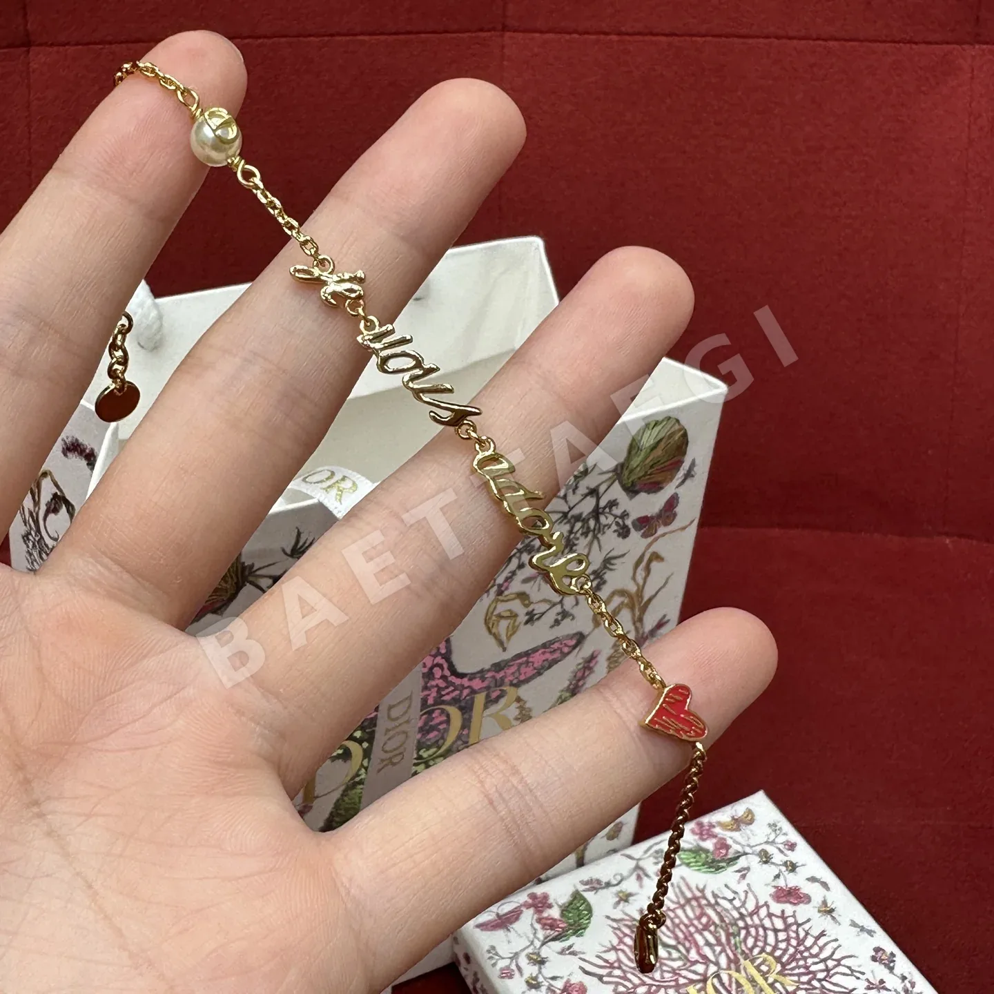 디올 디오람르 레터 하트 팔찌 178748