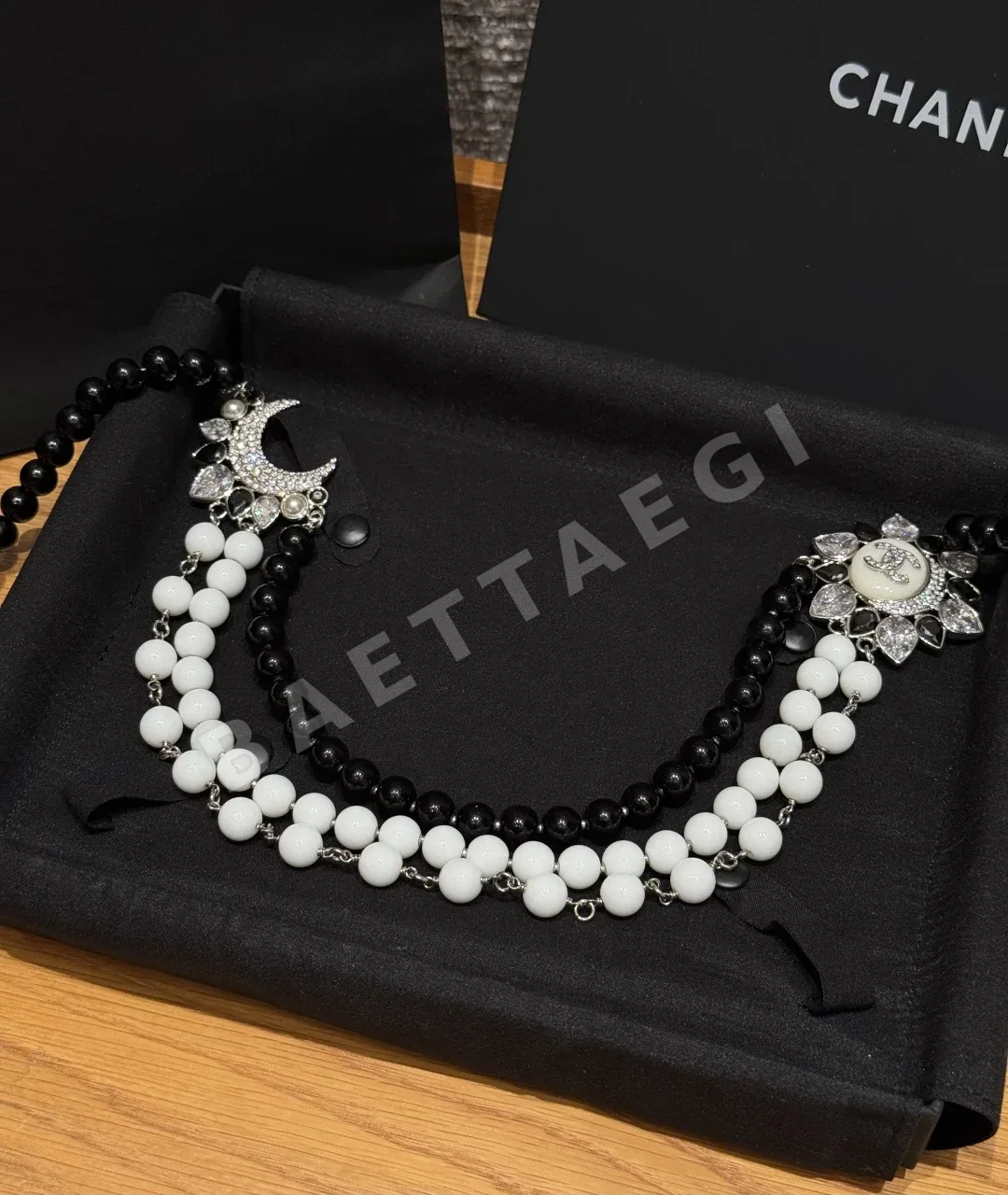 샤넬 달과 태양 참 장식 멀티스트랜드 벨트 58679