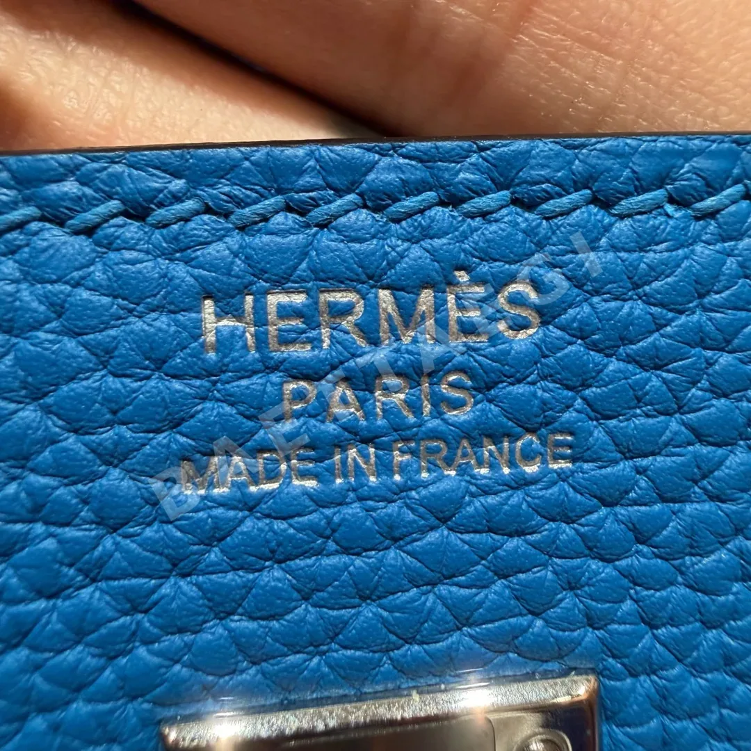 에르메스 버킨 25 블루 블리스풀 토고 가죽 가방 상세 이미지 7