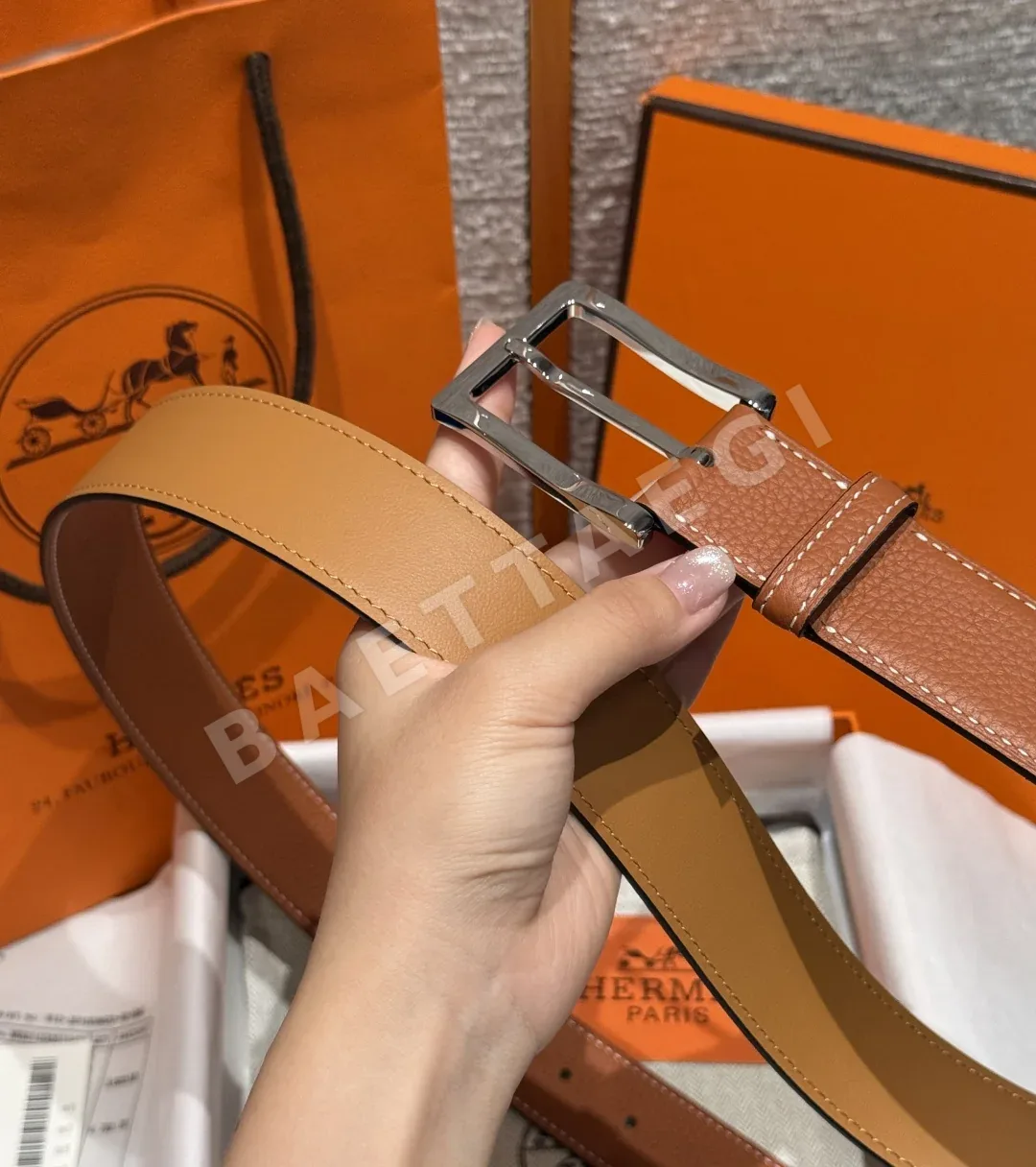 에르메스 H버클 카프스킨 벨트 상세 이미지 9