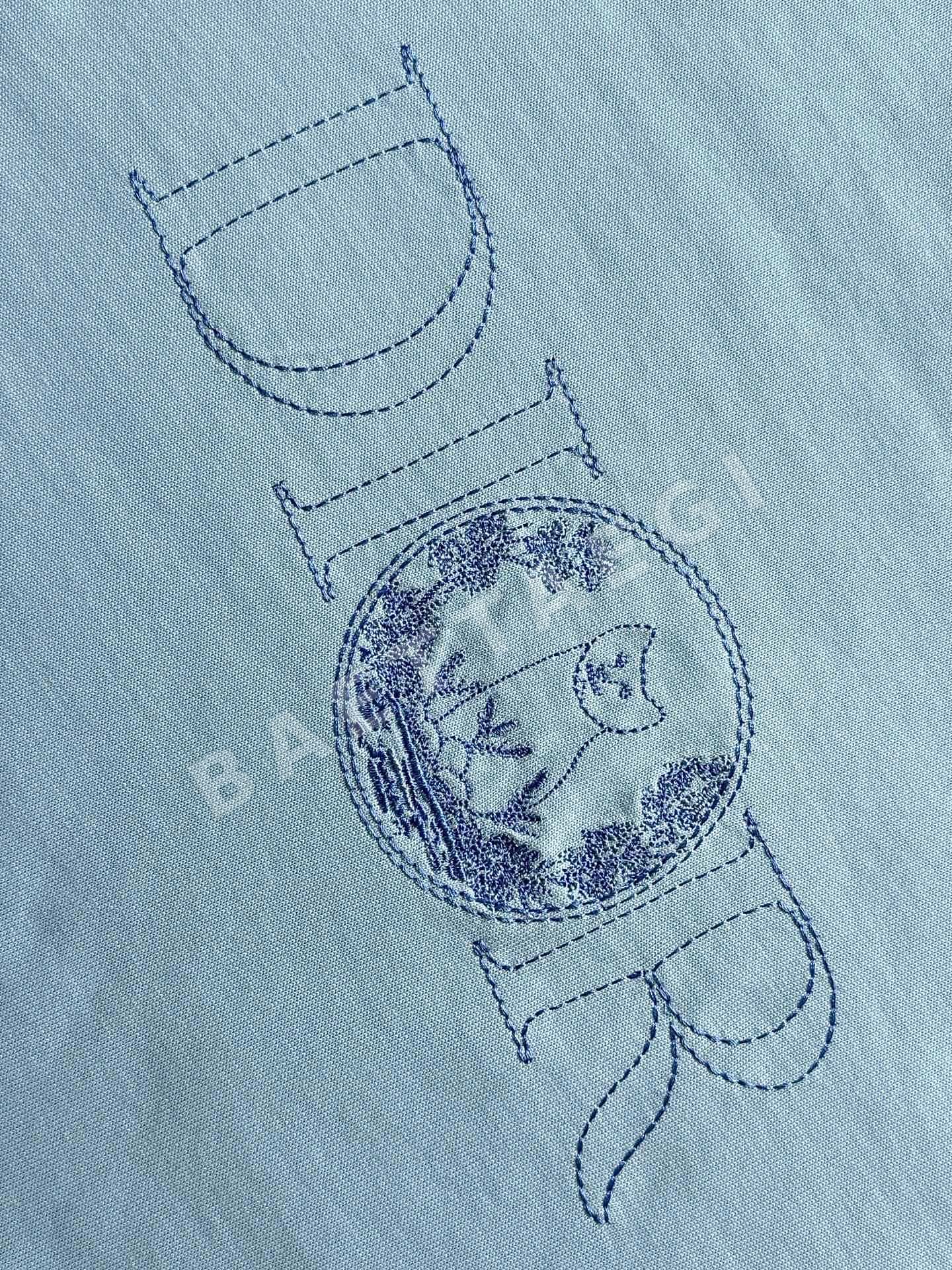 디올 자수 꽃무늬 고양이 반팔 티셔츠 상세 이미지 7