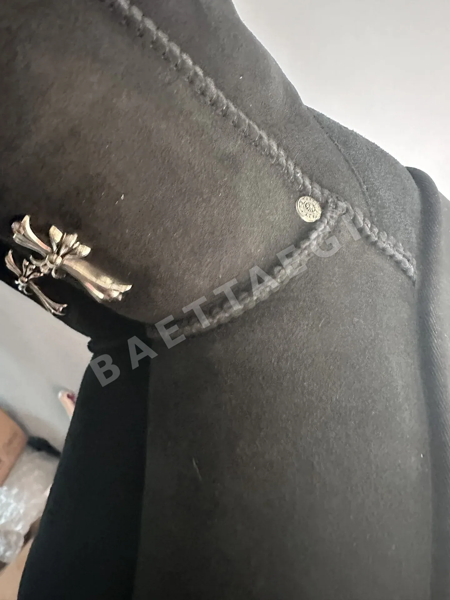 크롬하츠 부츠 블랙 시어링 크로스 스타일 상세 이미지 4