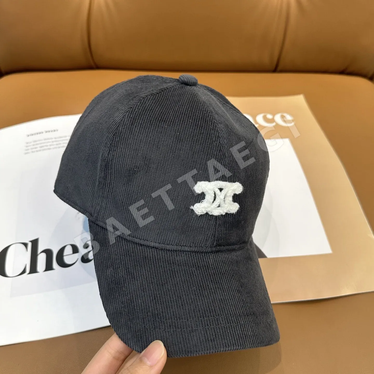 셀린느 코듀로이 자수 베이스볼 모자 상세 이미지 5