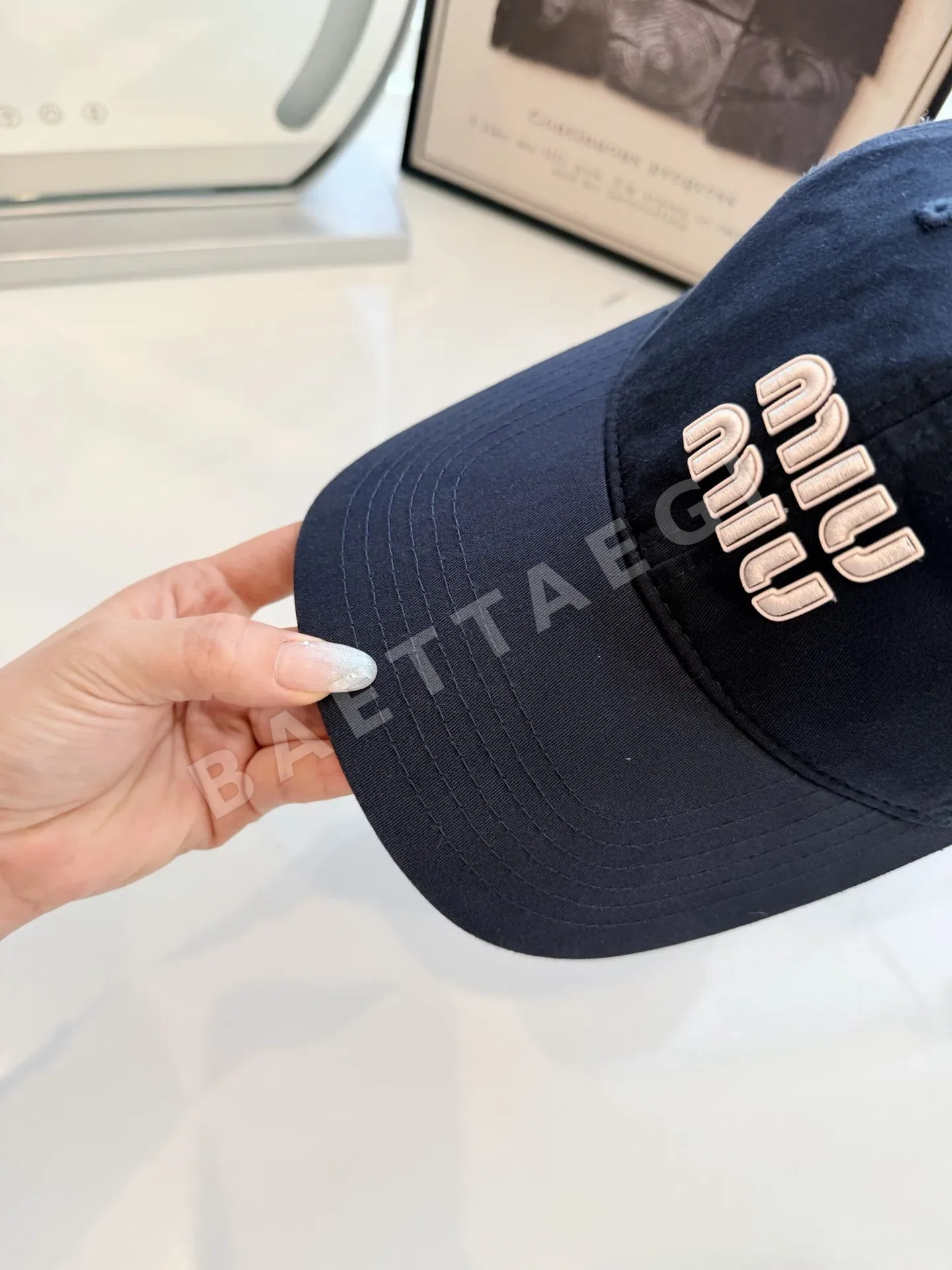미우미우 컬러풀 코튼 베이스볼 모자 상세 이미지 4