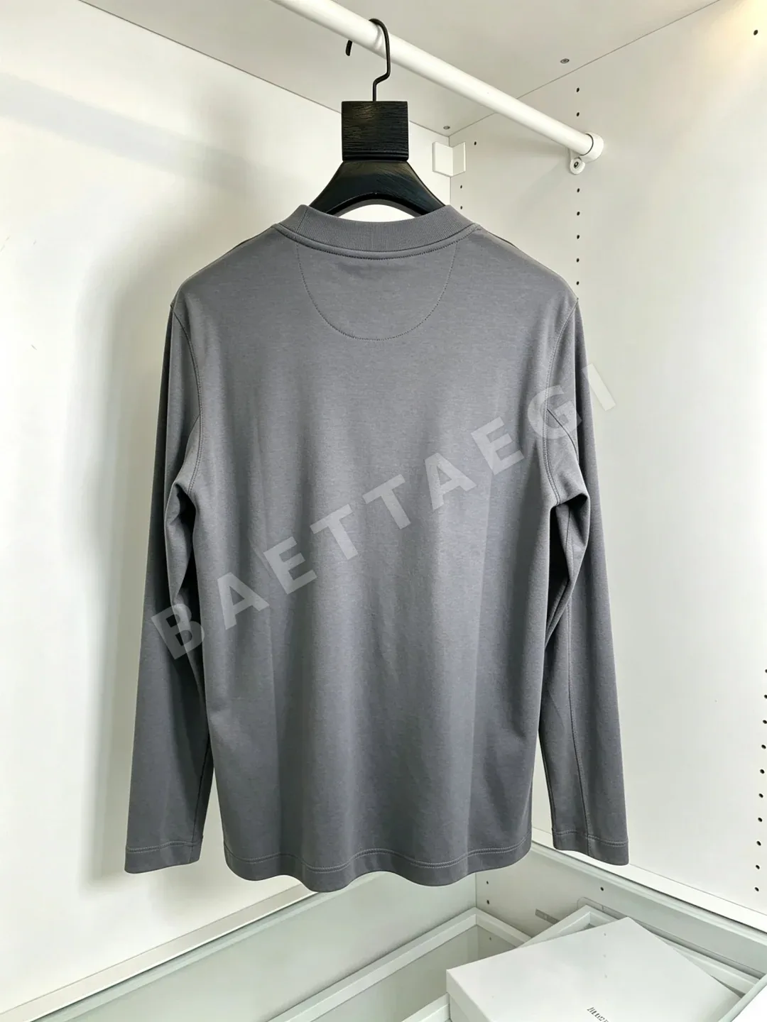 브루넬로쿠치넬리 로고 프린트 라운드넥 긴팔 티셔츠 상세 이미지 2